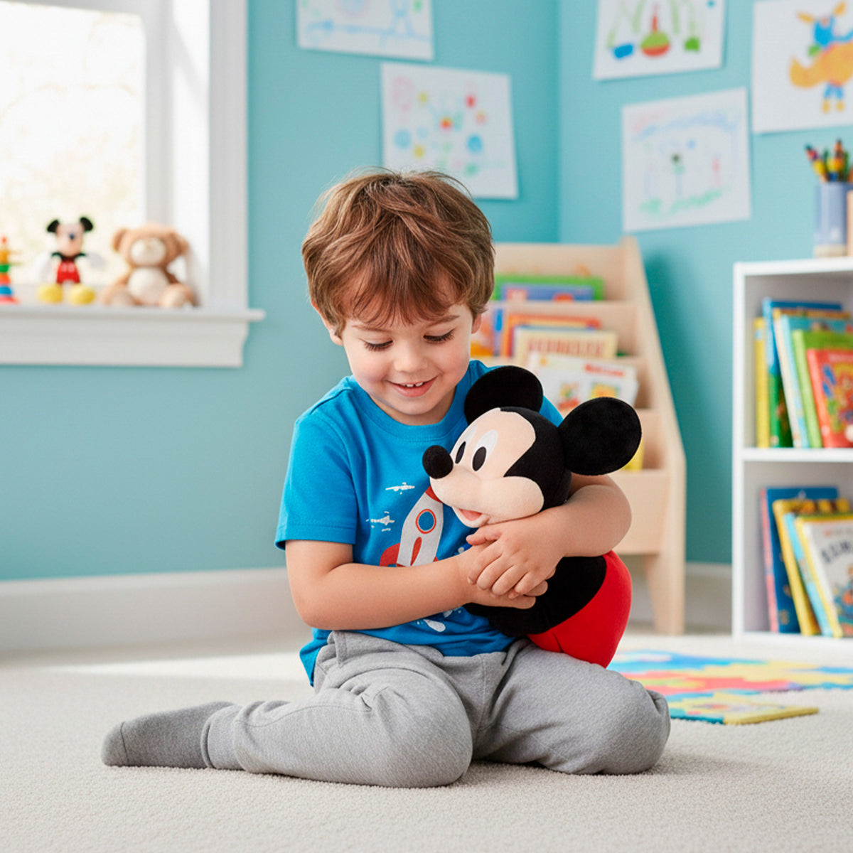 Almofada de peluche 2 em 1 Mickey suave e aveludada