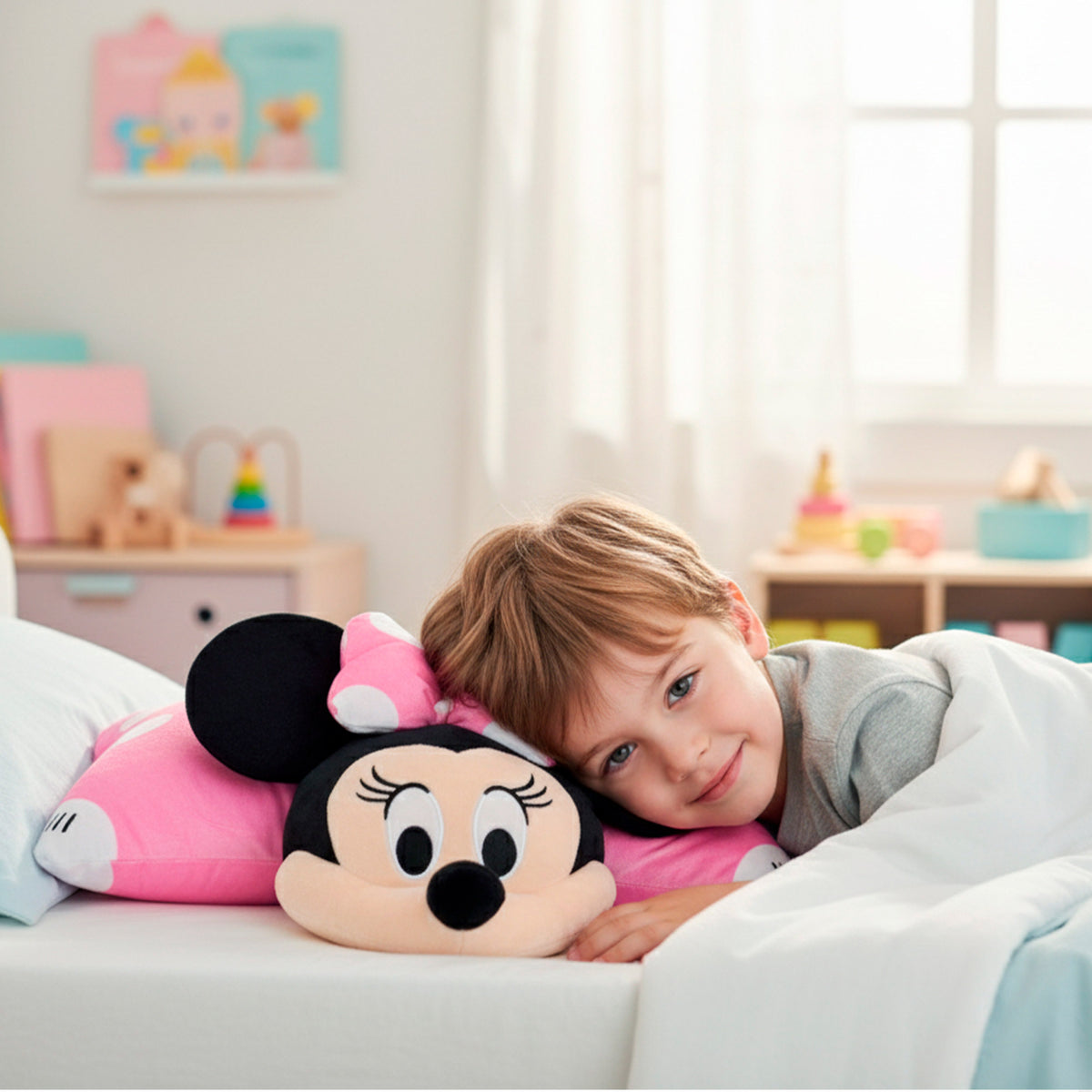 Almofada de peluche Minnie 2 em 1 macia e aveludada
