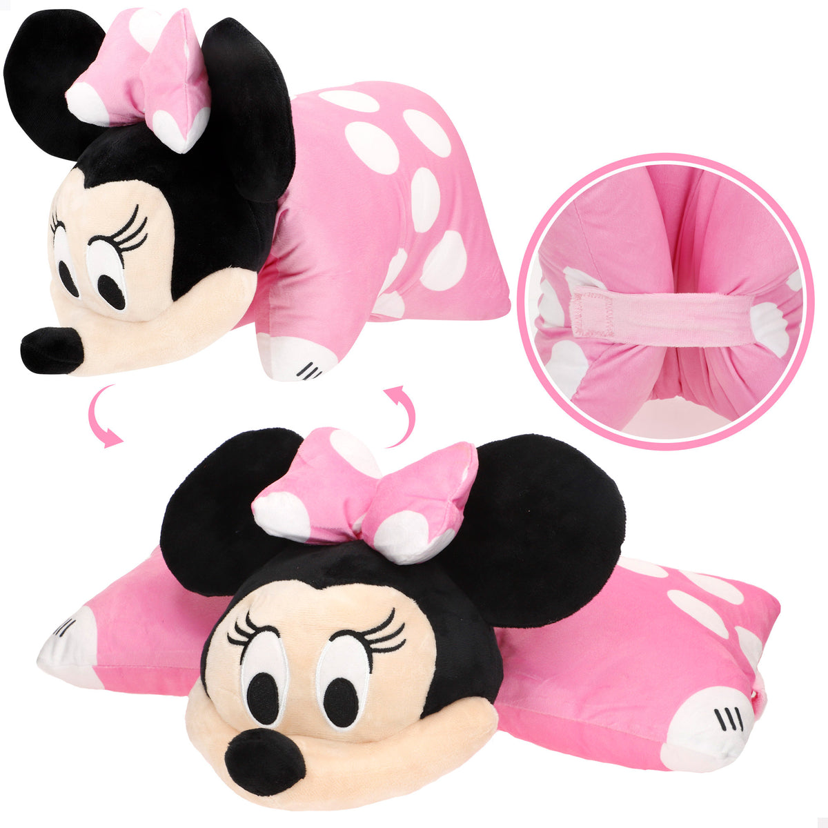 Almofada de peluche Minnie 2 em 1 macia e aveludada