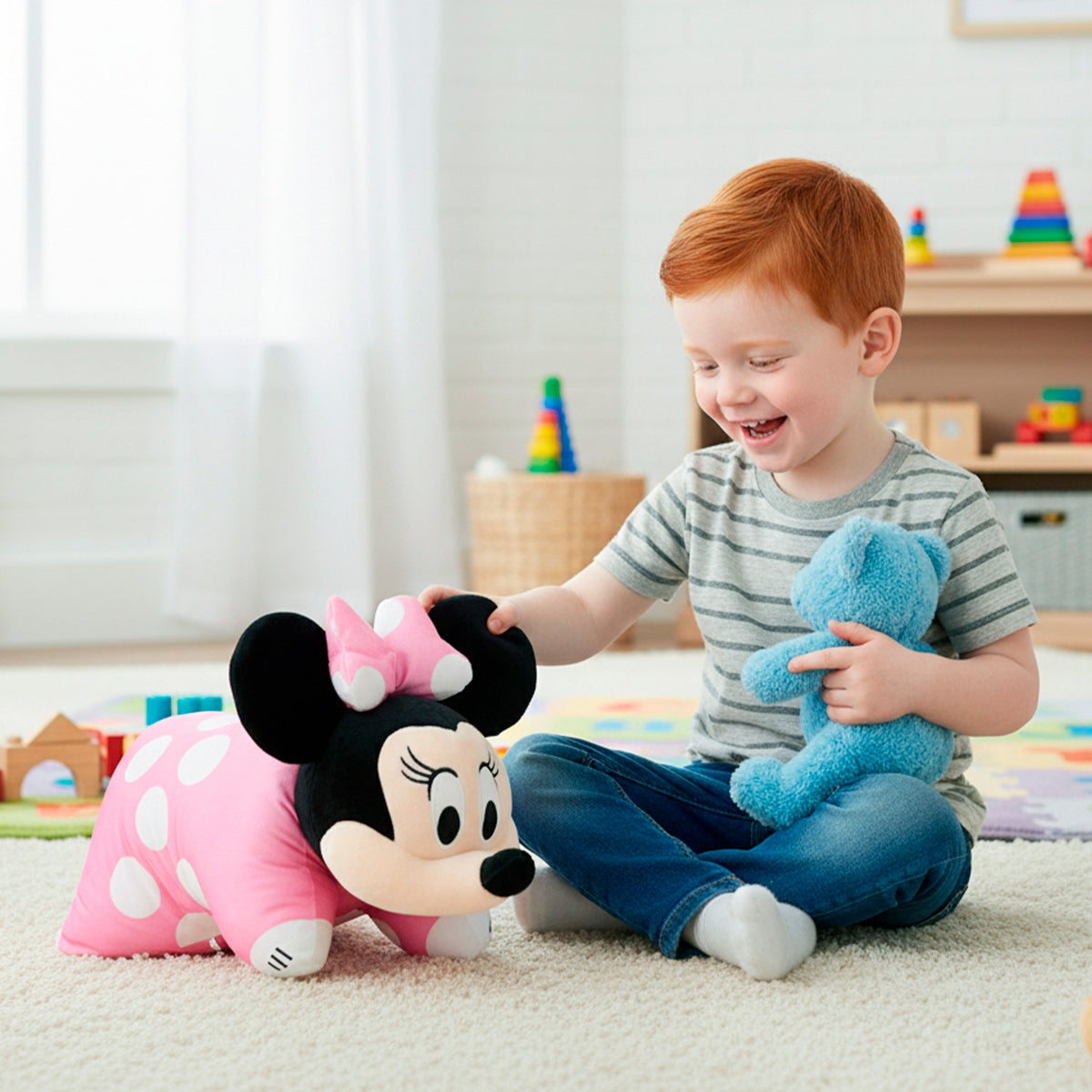 Almofada de peluche Minnie 2 em 1 macia e aveludada