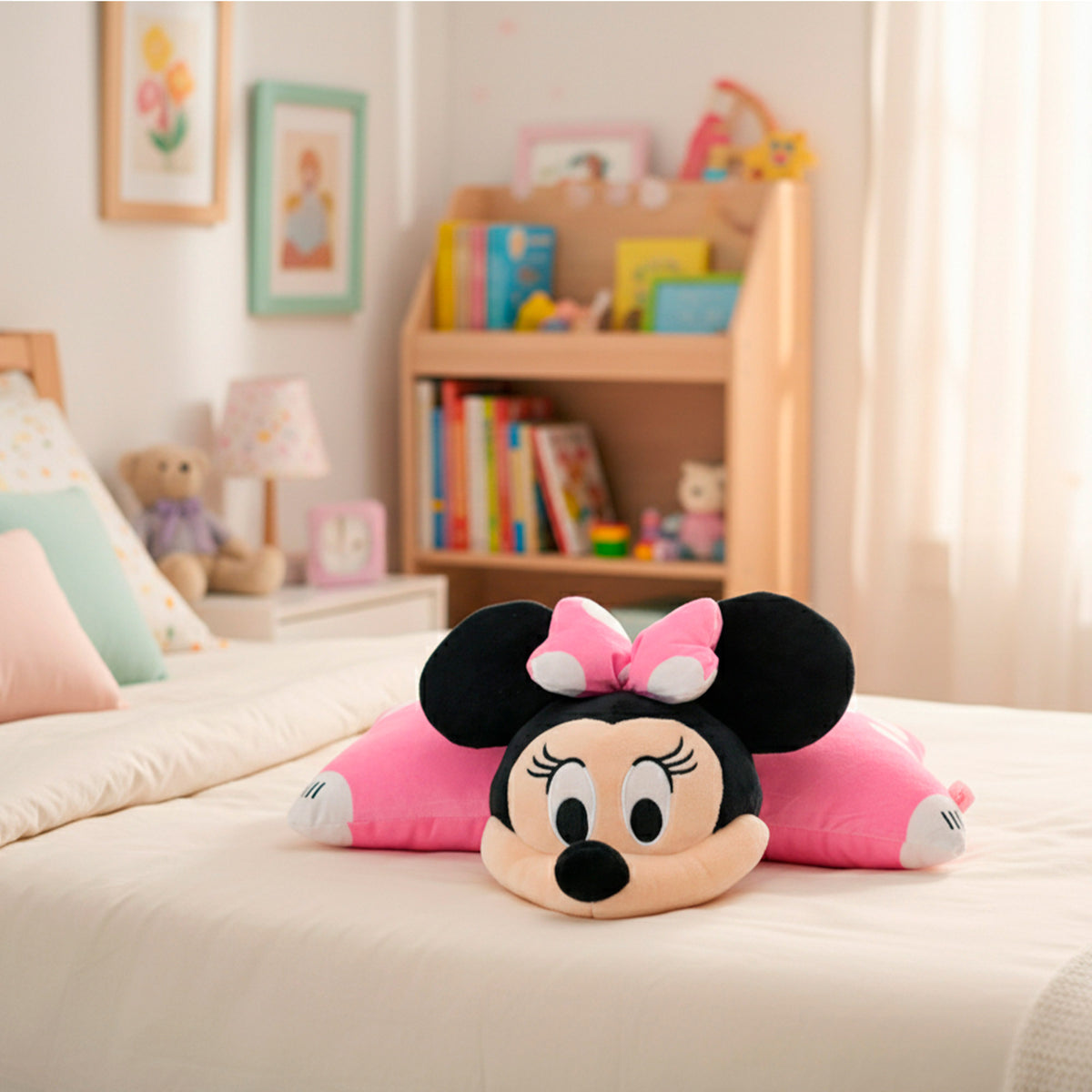 Almofada de peluche Minnie 2 em 1 macia e aveludada