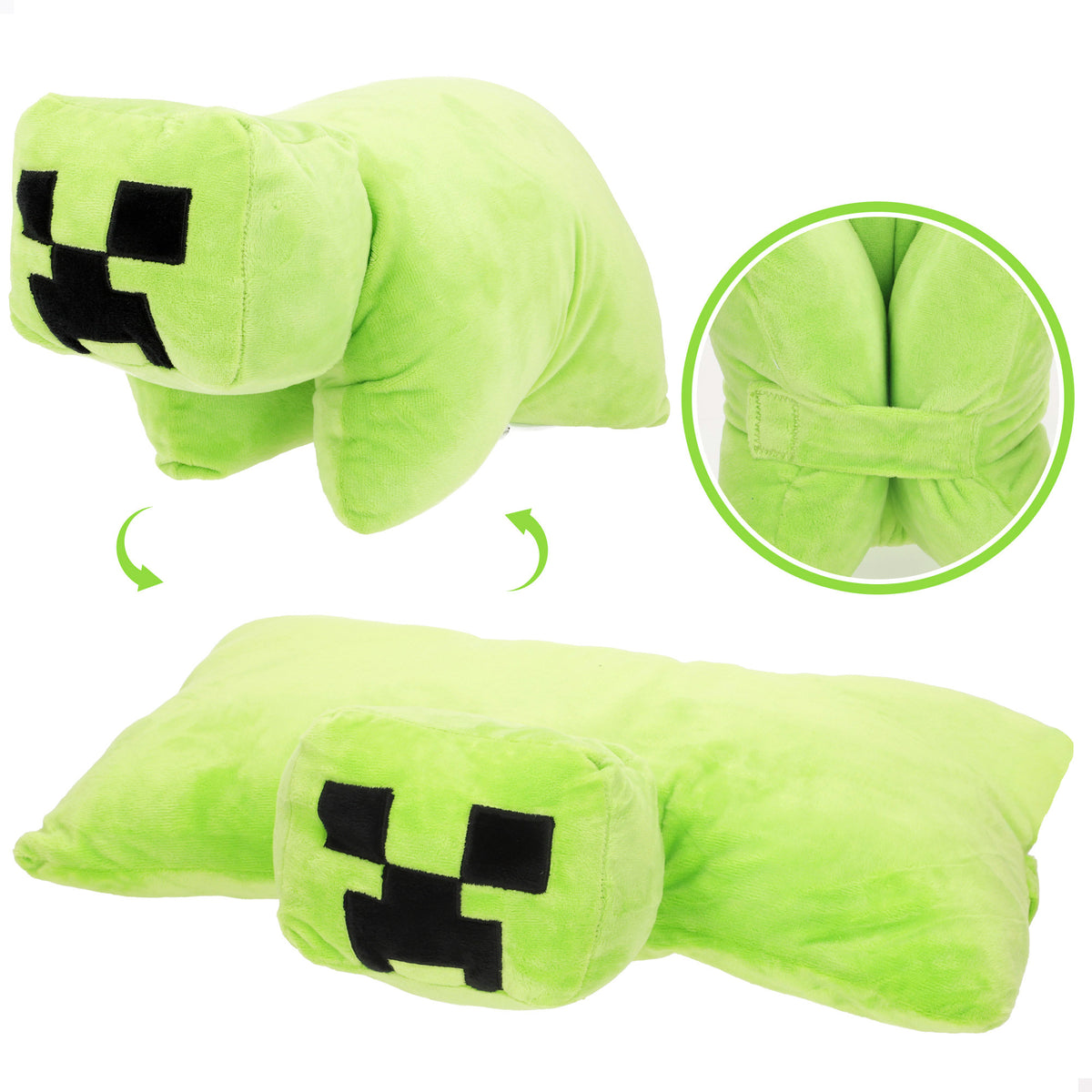 Peluche Minecraft 2 em 1 macio e aveludado