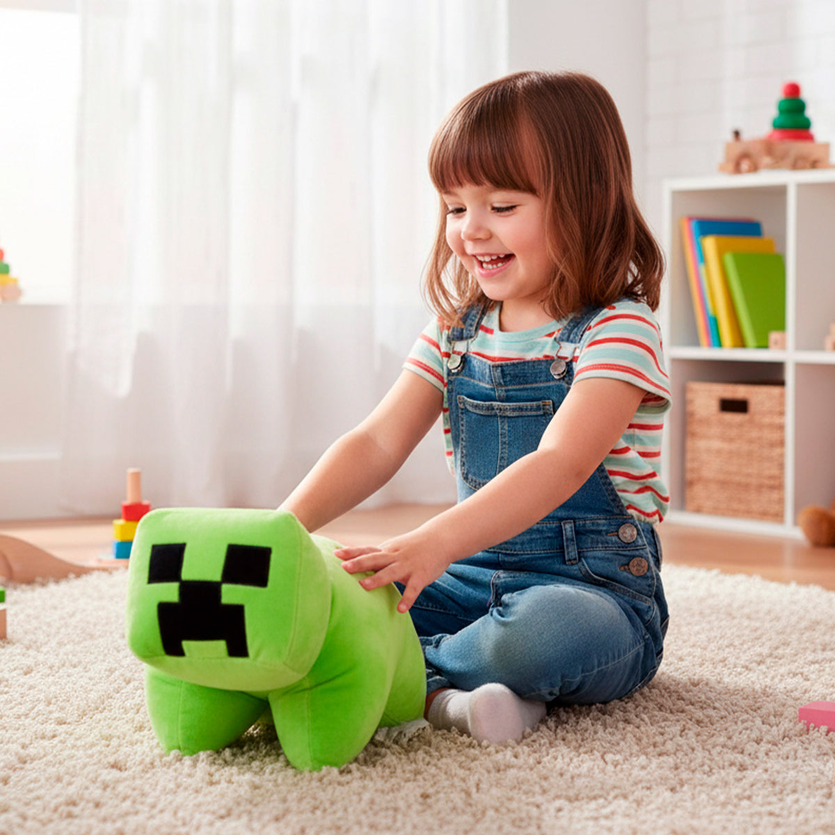Peluche Minecraft 2 em 1 macio e aveludado