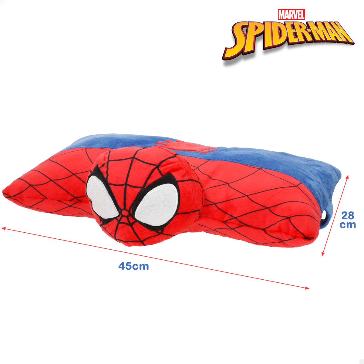 Almofada de peluche 2 em 1 Spider-Man, suave e aveludada