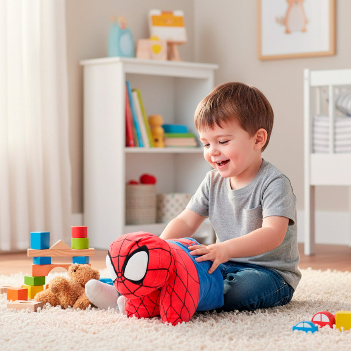 Almofada de peluche 2 em 1 Spider-Man, suave e aveludada