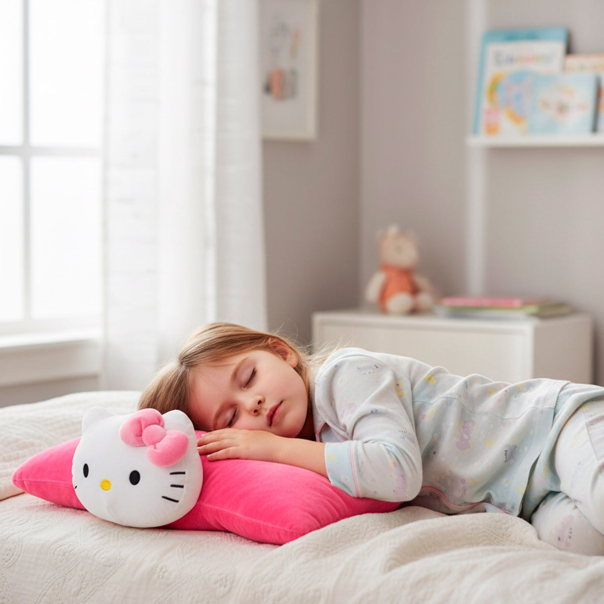 Almofada de peluche 2 em 1 Hello Kitty suave e aveludada