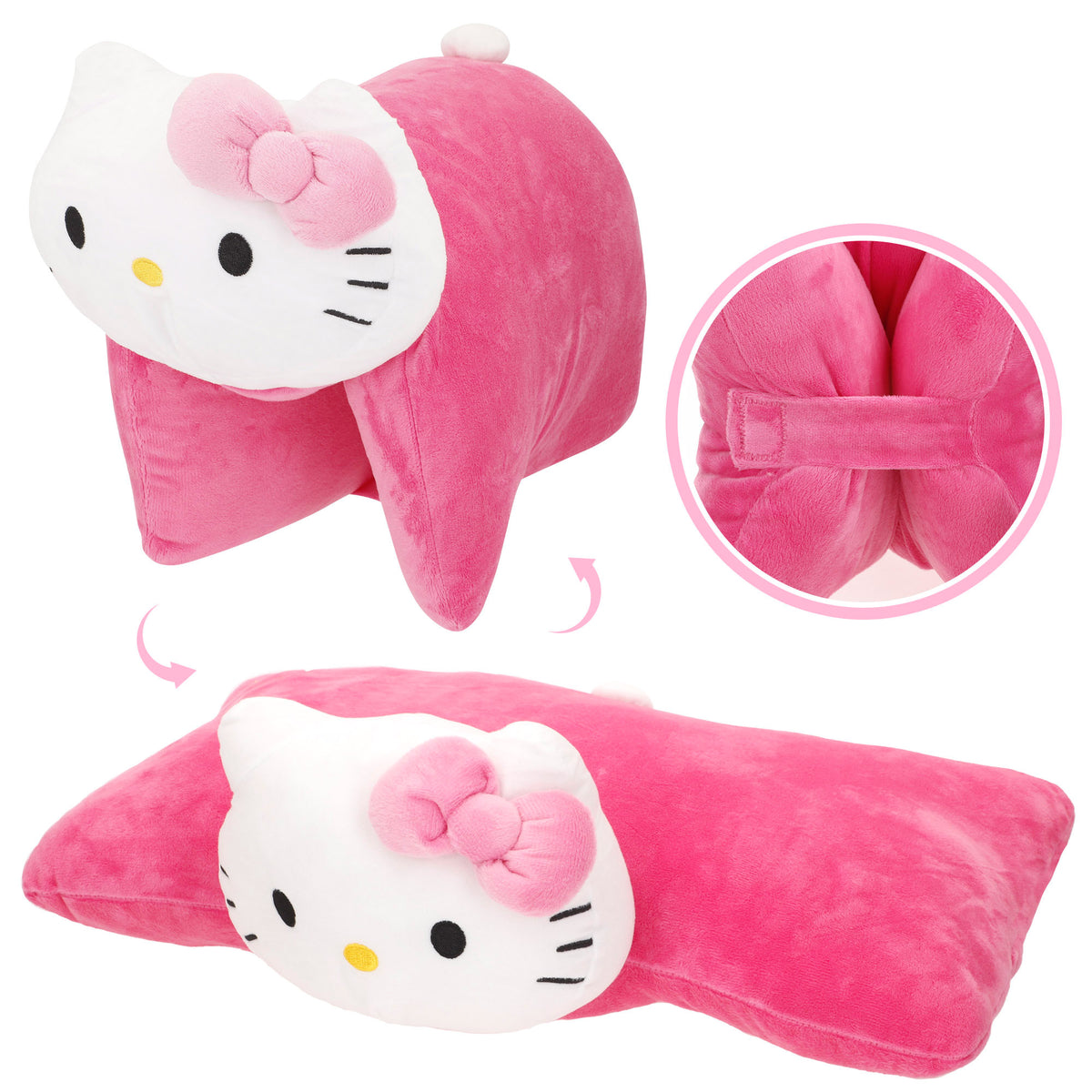 Almofada de peluche 2 em 1 Hello Kitty suave e aveludada