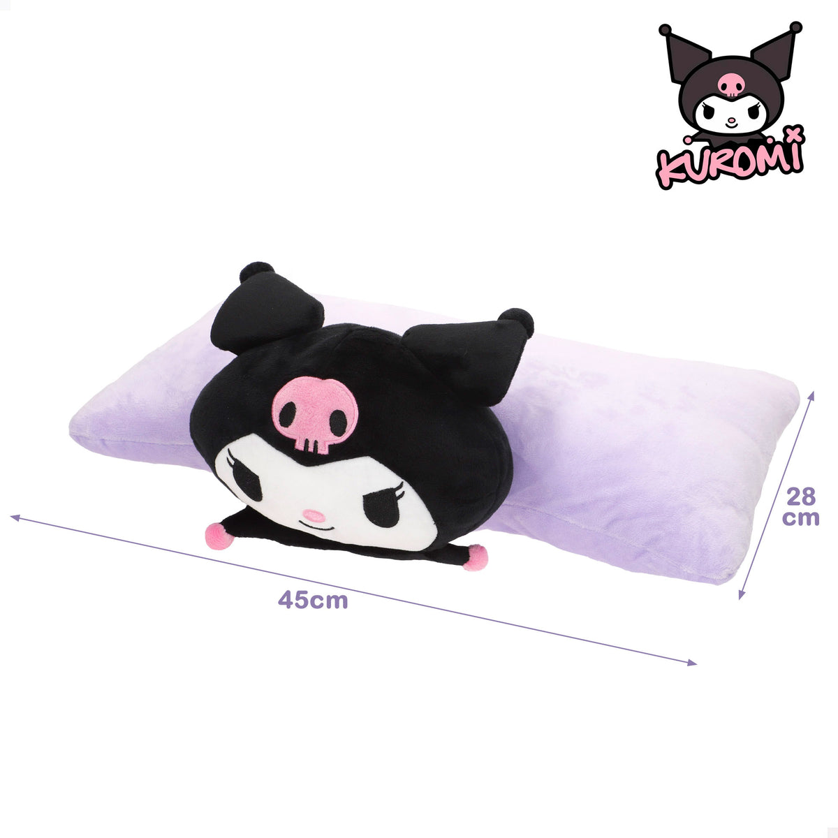 Almofada de peluche 2 em 1 Kuromi macia e aveludada