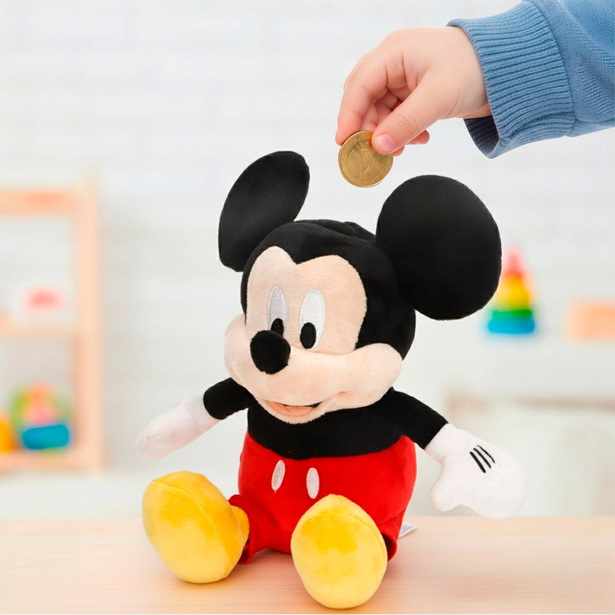 Mealheiro de peluche Mickey para crianças 20 cm
