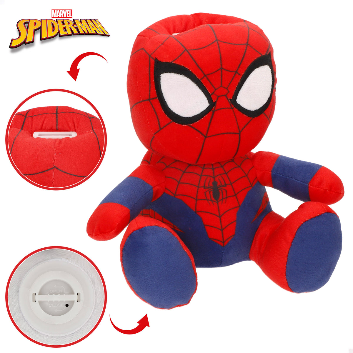 Mealheiro de peluche do Spider-Man para crianças 20 cm