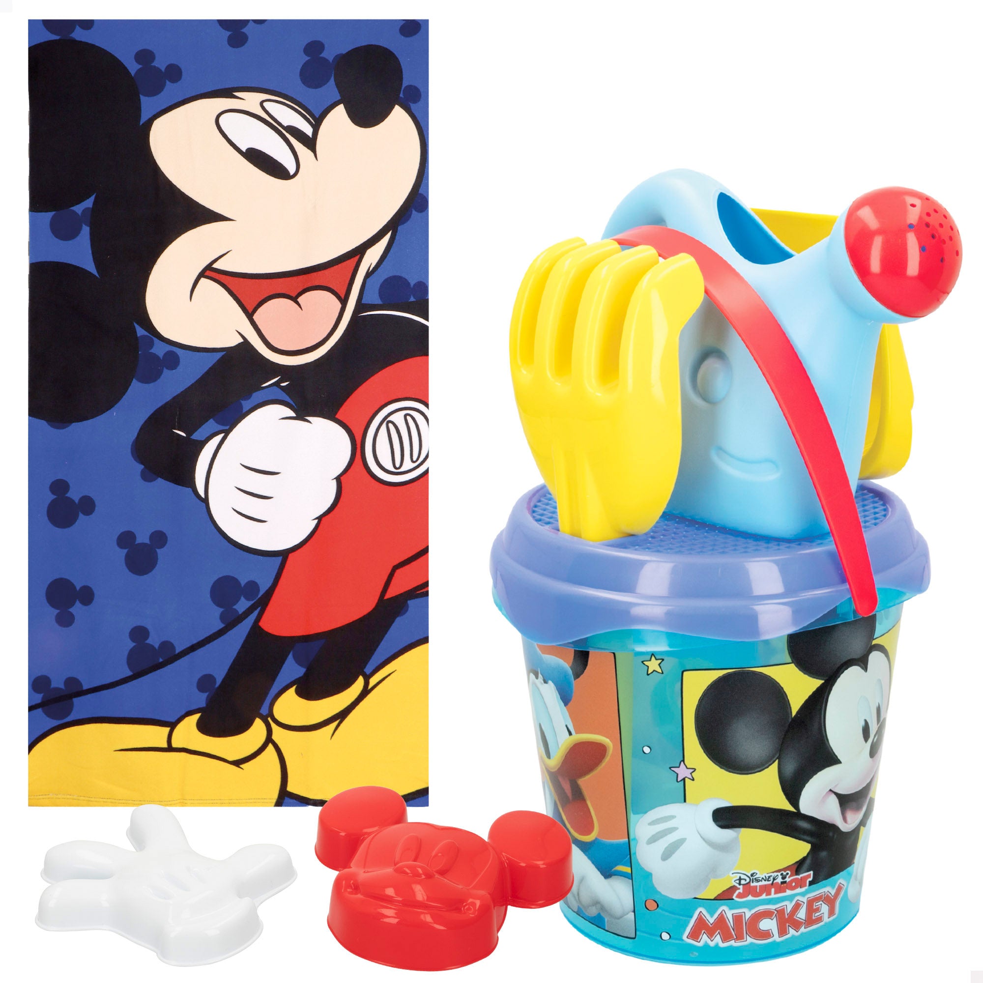 Mickey Conjunto cubo de praia com toalha, acessórios e saco