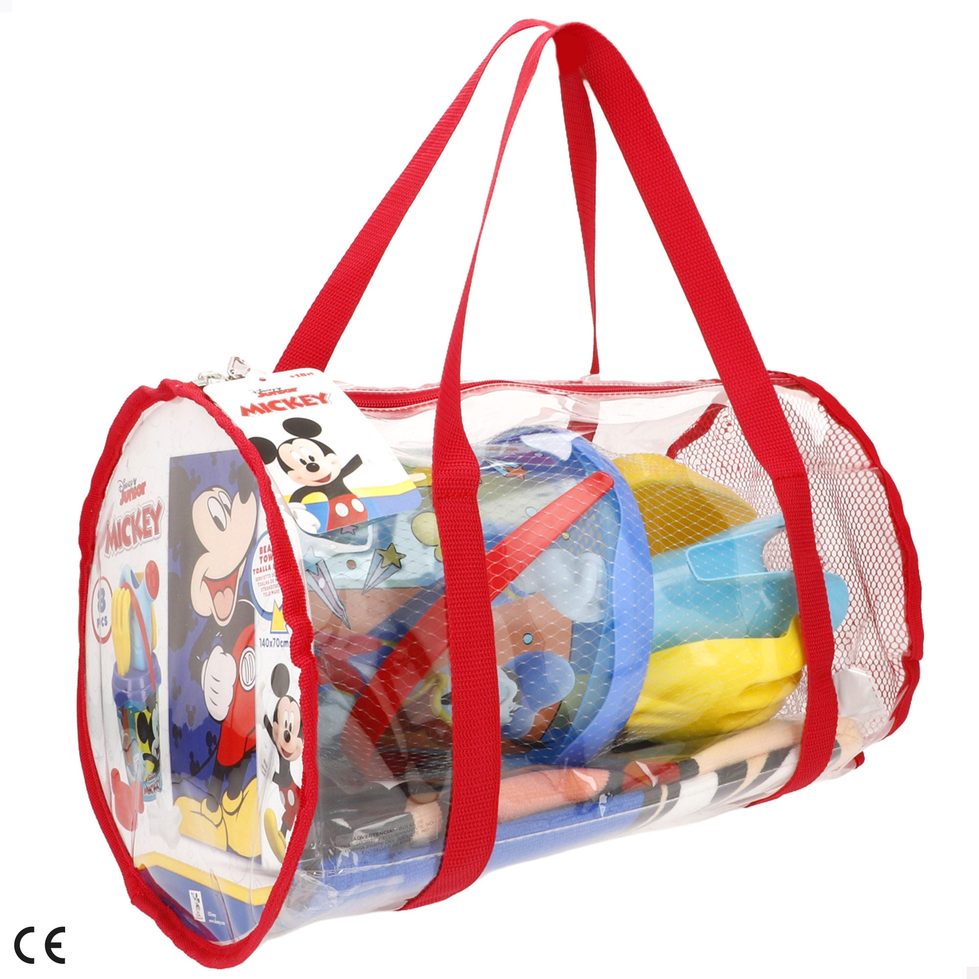 Mickey Conjunto cubo de praia com toalha, acessórios e saco