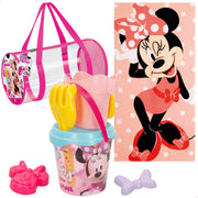 Minnie Set cubo de praia com toalha, acessórios e saco