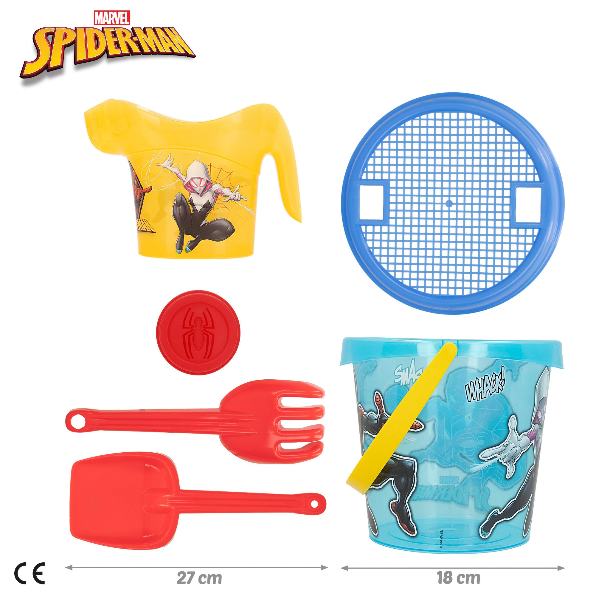 Spider-Man Conjunto de praia com balde, toalha, acessórios e saco