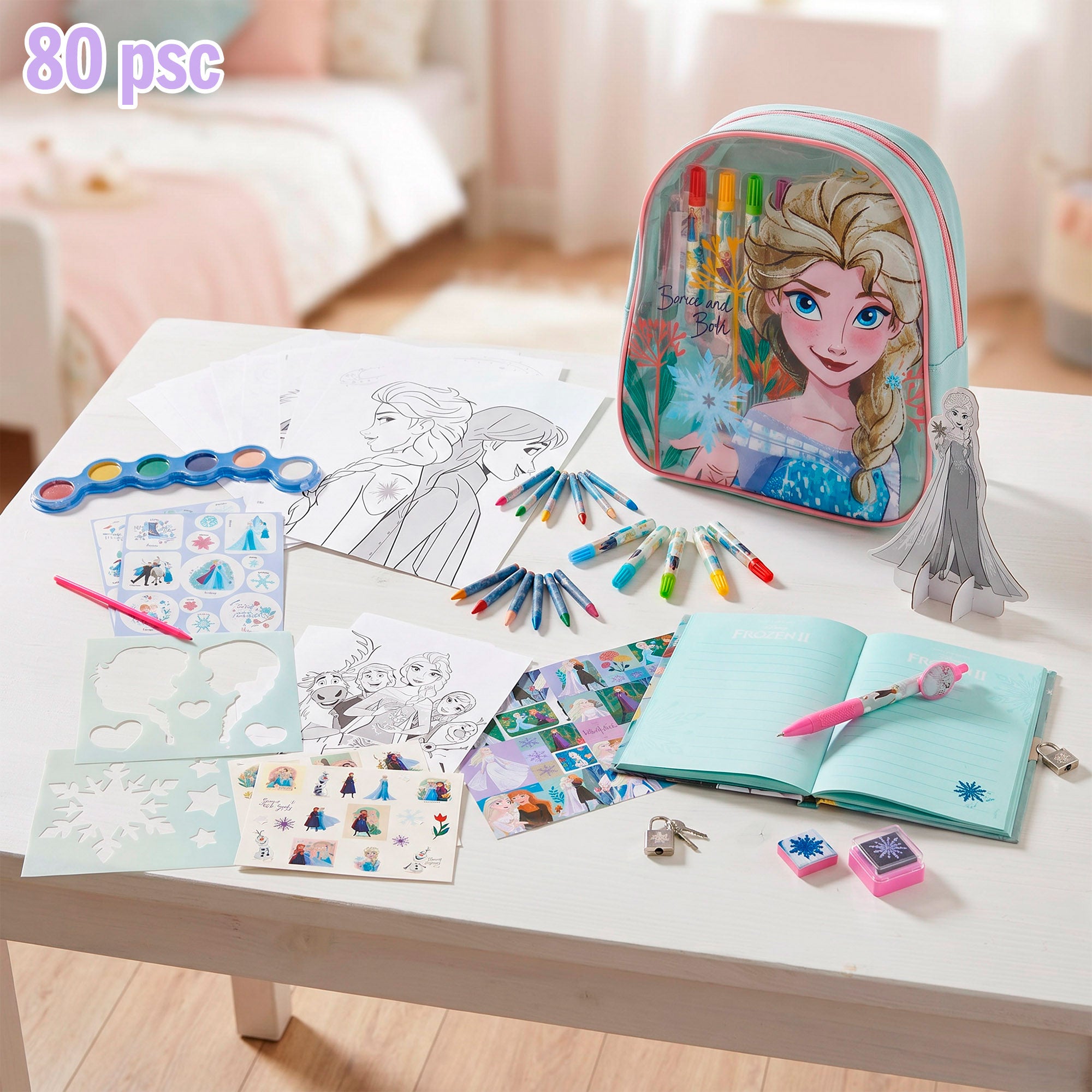 Frozen Estojo de Desenho 80 peças + 3 anos