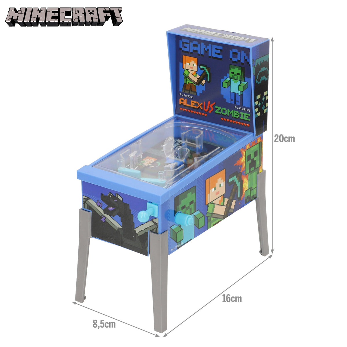 Arcada de pinball mini Minecraft + 3 anos