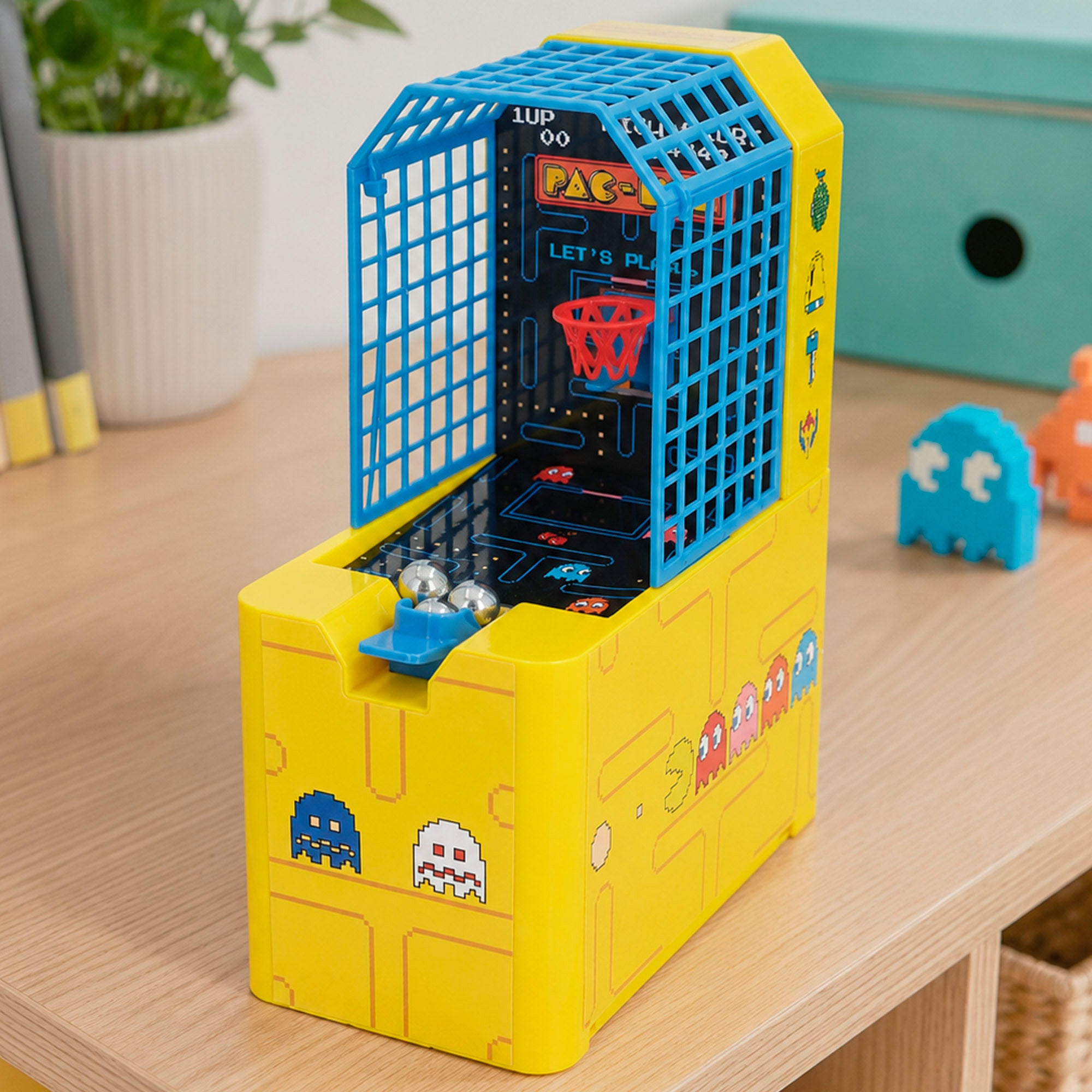 Pac-Man Jogo basquetebol arcade de mesa + 3 anos