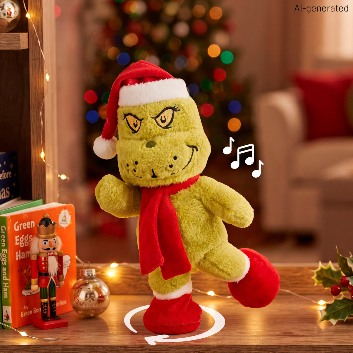 Peluche do Grinch com som e movimento 32 cm