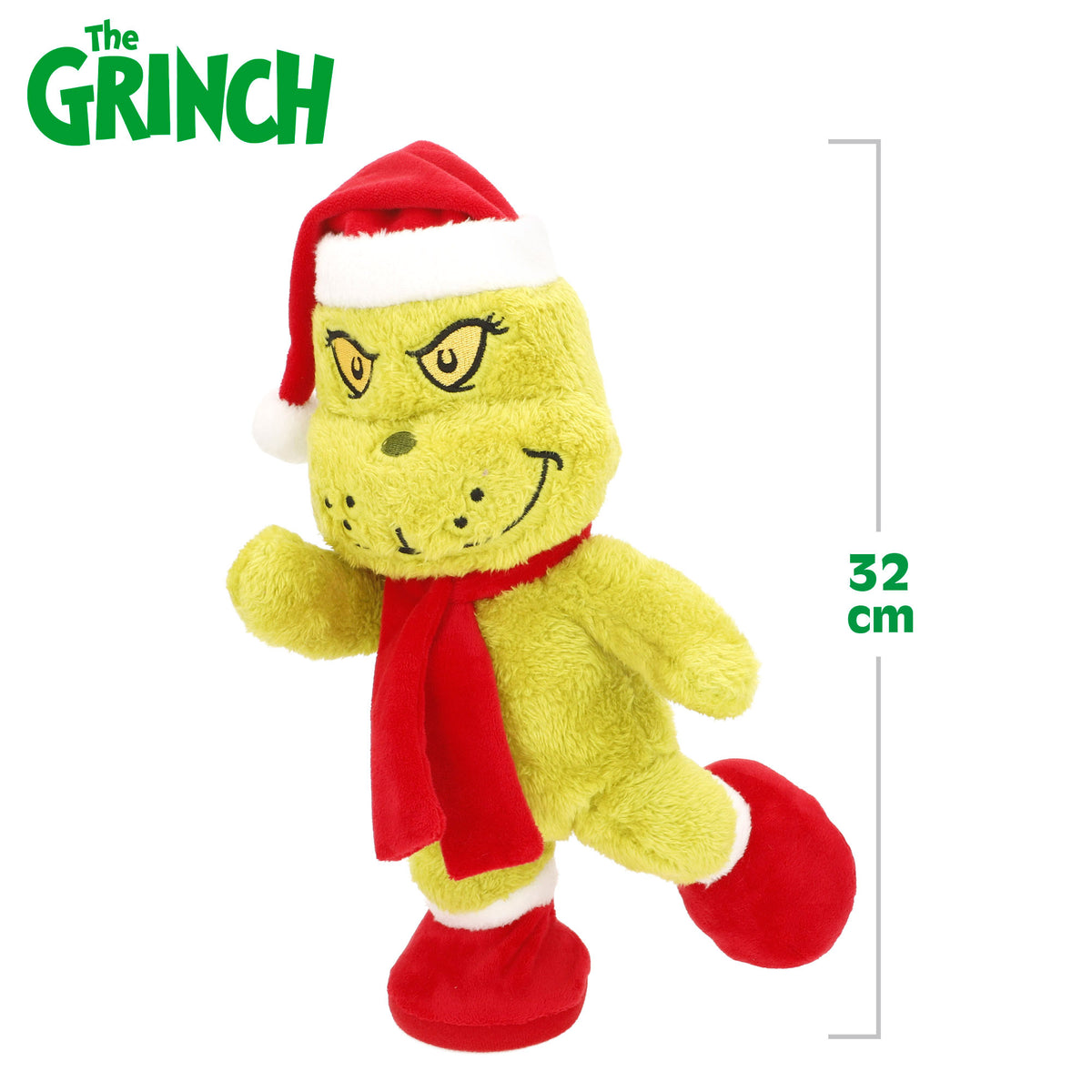 Peluche do Grinch com som e movimento 32 cm
