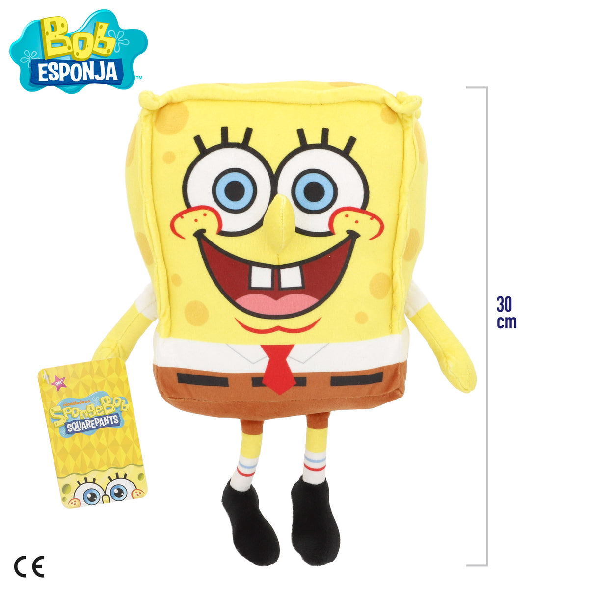 Peluche de Bob Esponja suave e almofadado 30 cm