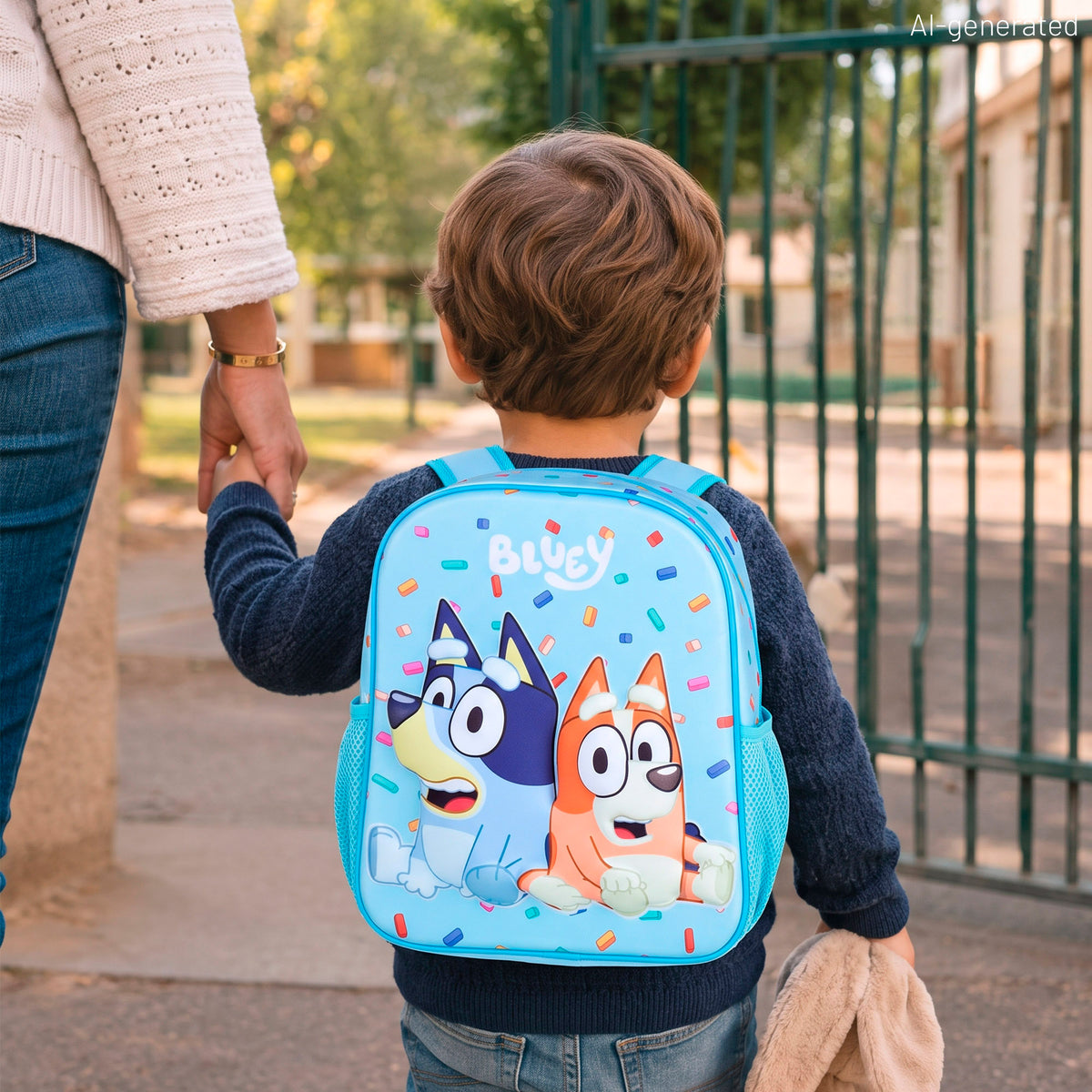 Mochila pré-escolar 3D Bluey + 3 anos