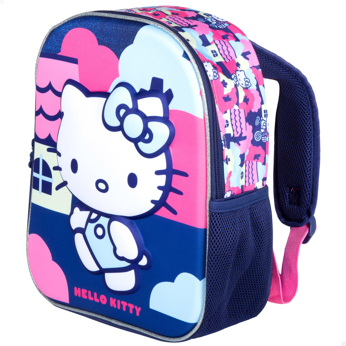 Mochila pré-escolar 3D Hello Kitty + 3 anos