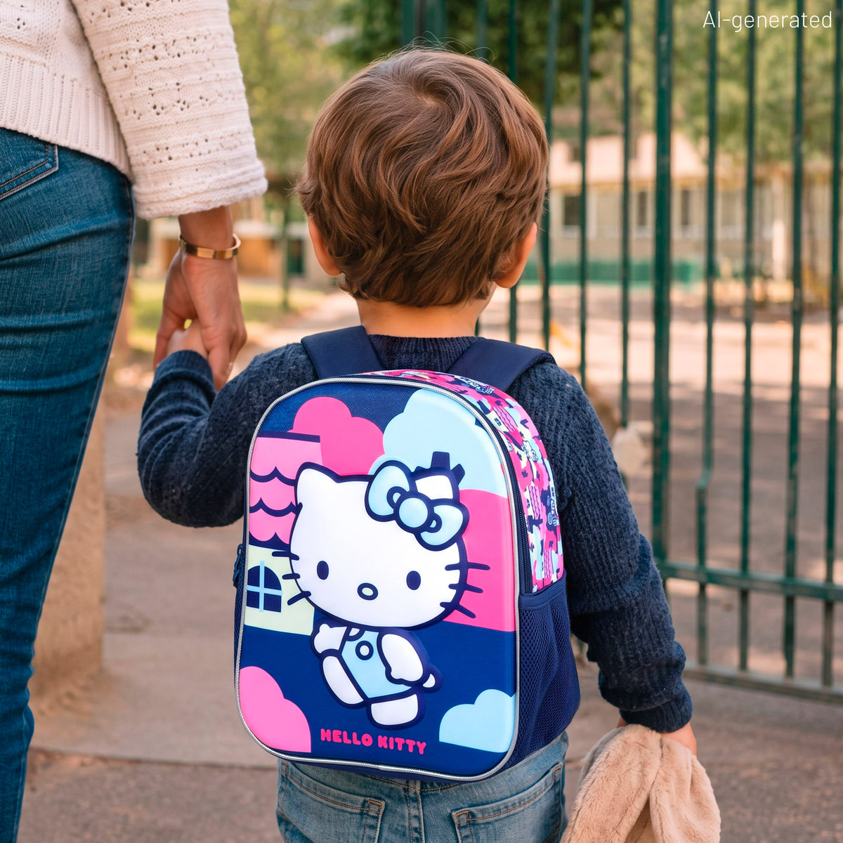 Mochila pré-escolar 3D Hello Kitty + 3 anos