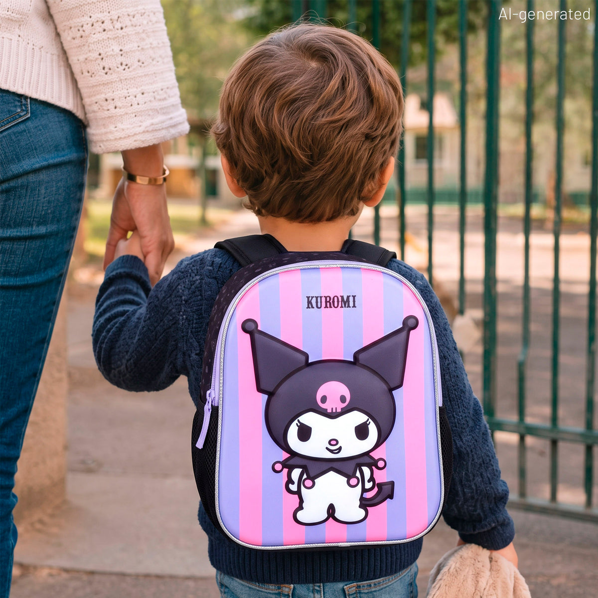 Mochila pré-escolar 3D Kuromi + 3 anos