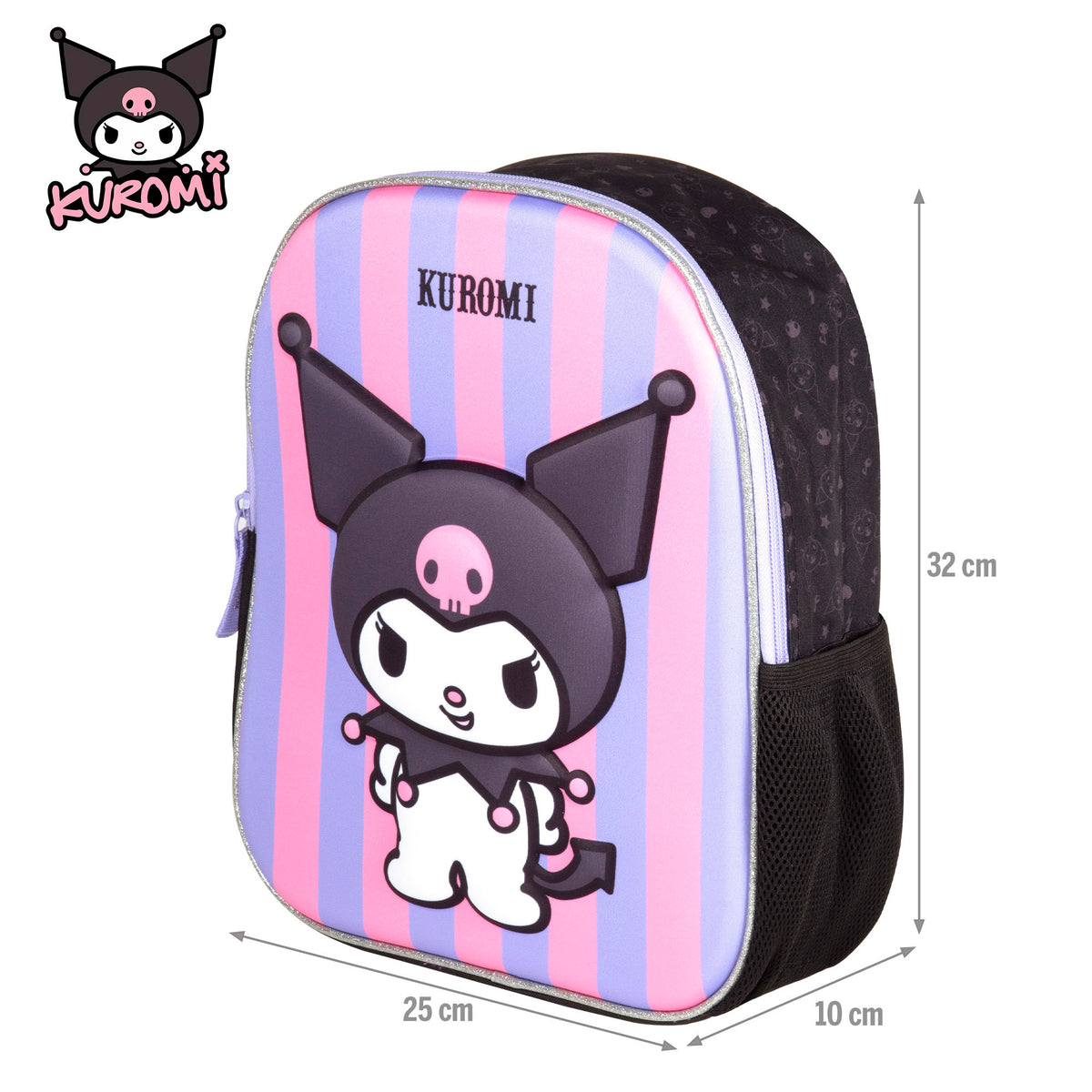Mochila pré-escolar 3D Kuromi + 3 anos