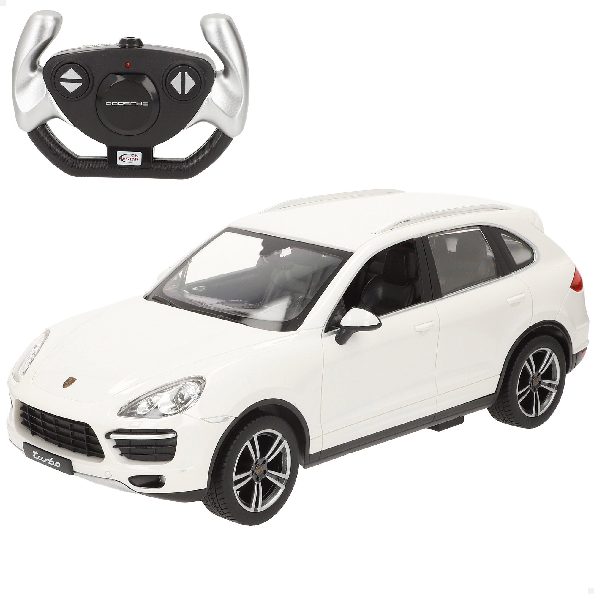 RASTAR Carro telecomandado Porsche Cayenne Turbo branco 1:14