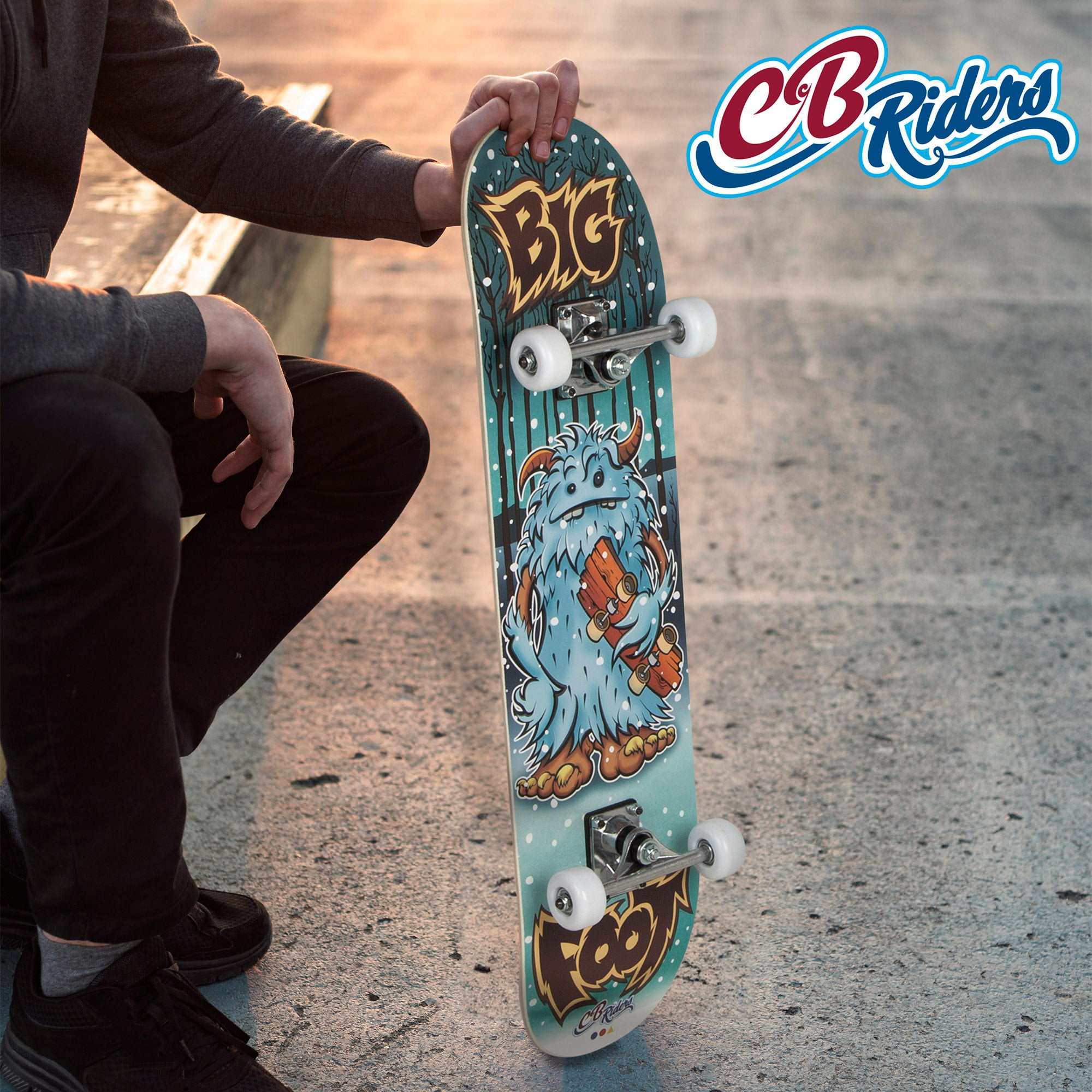 Skate de madeira Big Foot com eixo de alumínio 79x20 cm CB Riders