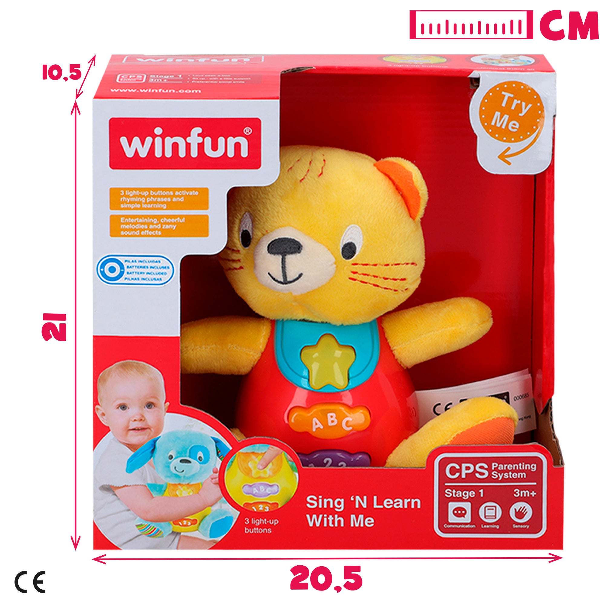 Peluche Gatinho Bebé Winfun com Luzes e Som em Espanhol