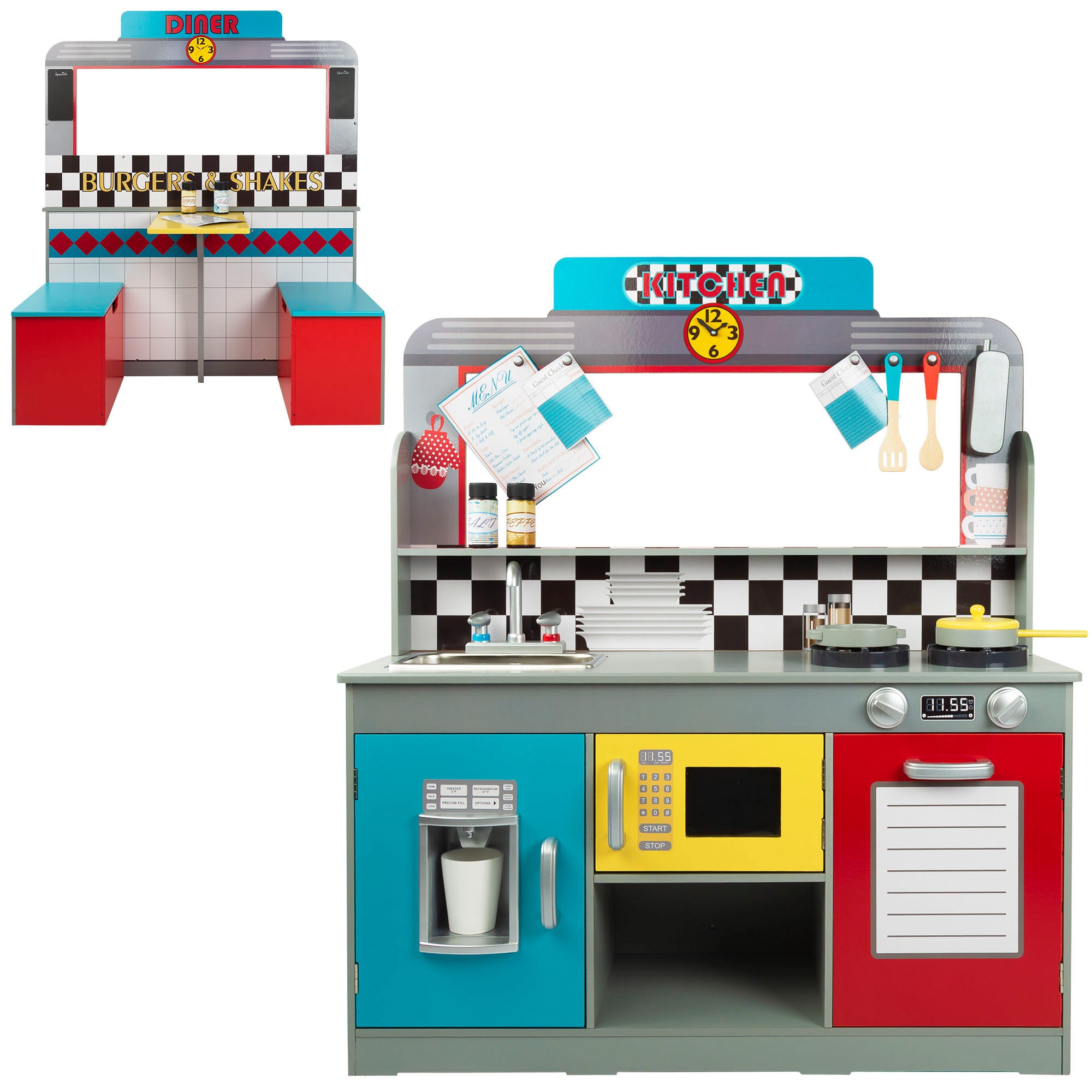 Cozinha de madeira infantil e bar retro WOOMAX