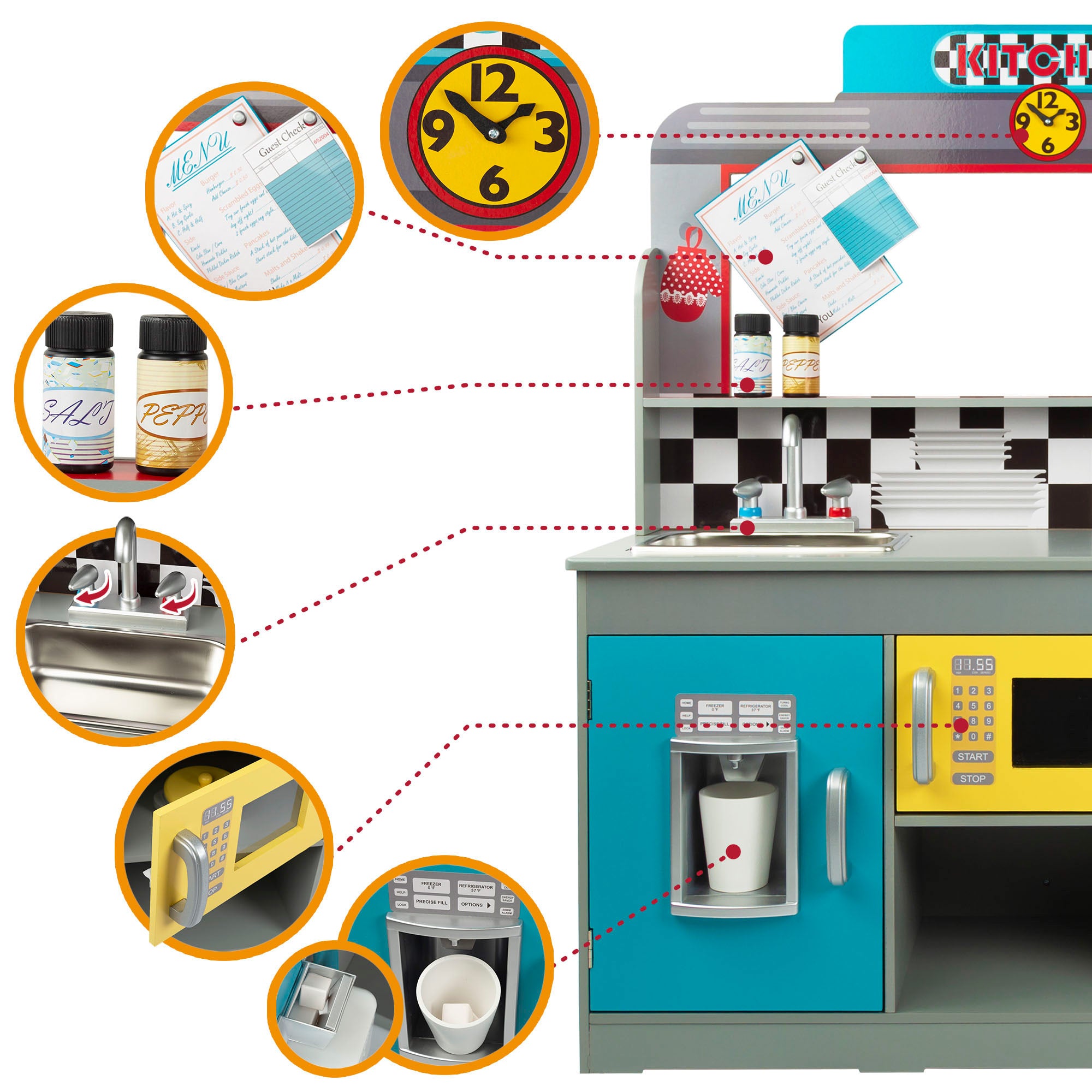 Cozinha de madeira infantil e bar retro WOOMAX