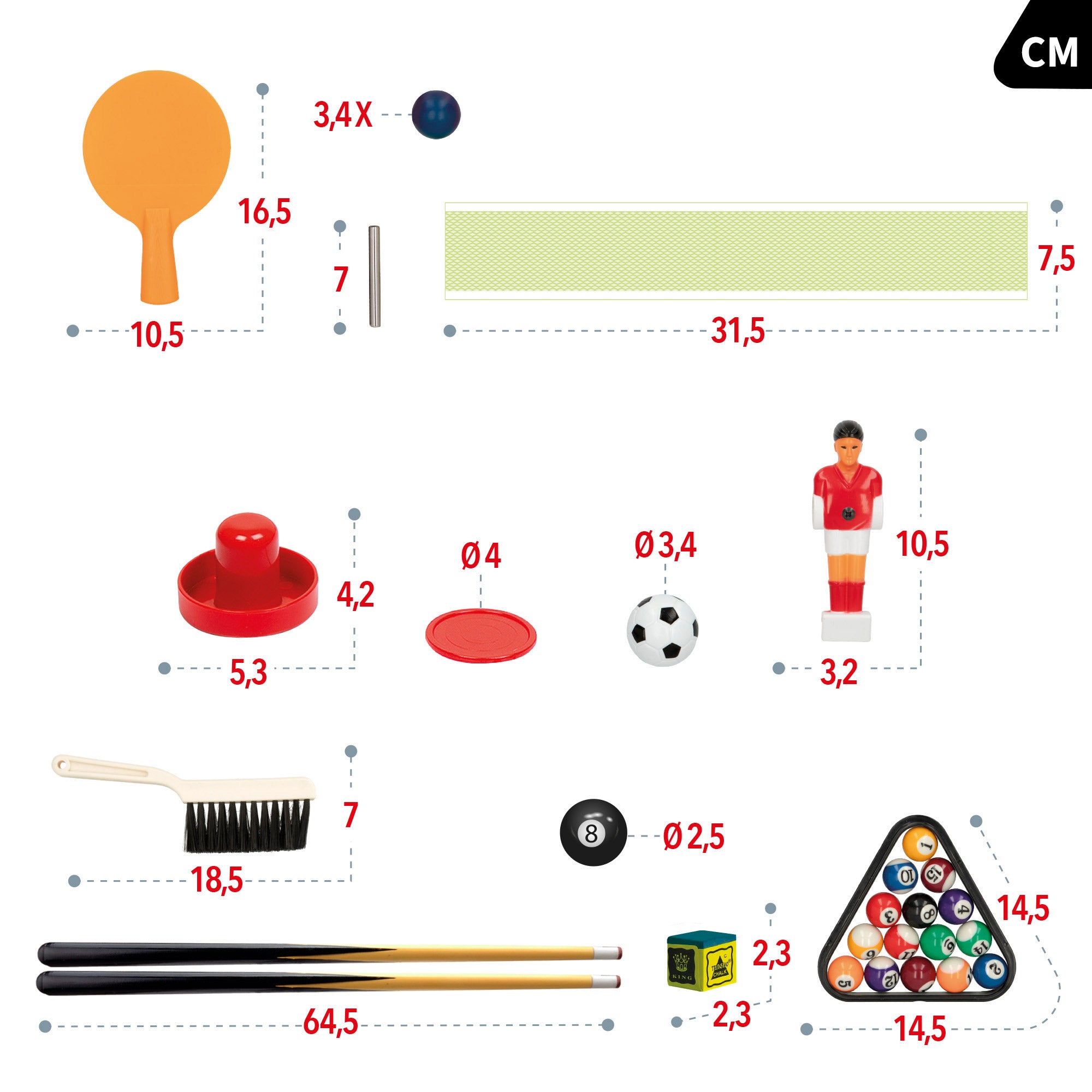 Mesa multijogos 4 em 1 para mesa, 89x42,5x28,5 cm, CB Games