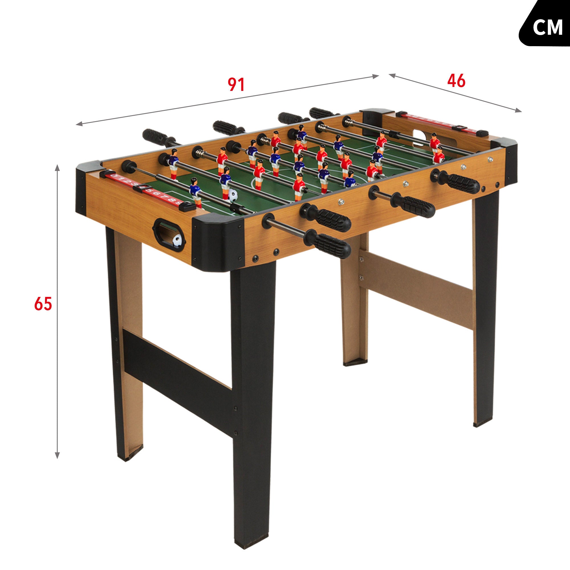 Mesa de matraquilhos em madeira com pés, 91x46x65 cm, CB Games