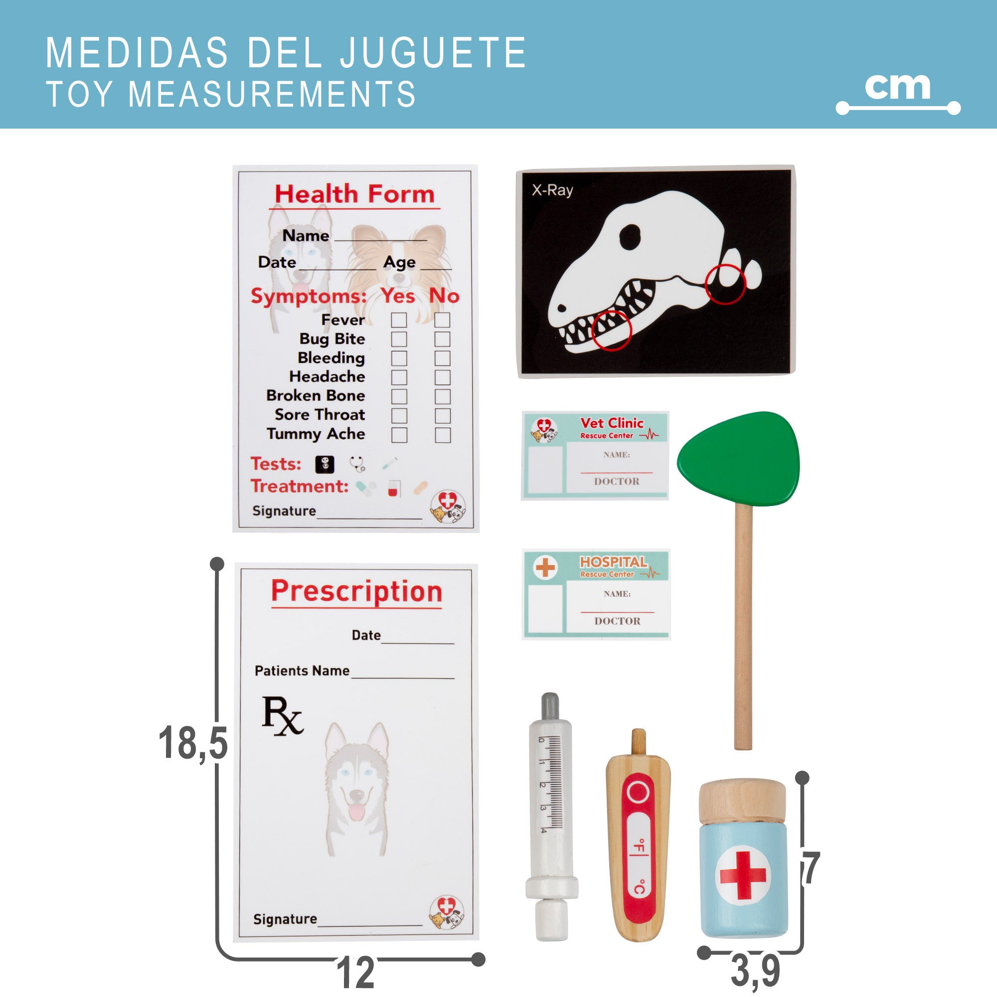 Hospital de Brinquedo de Madeira 3 em 1 Teamson