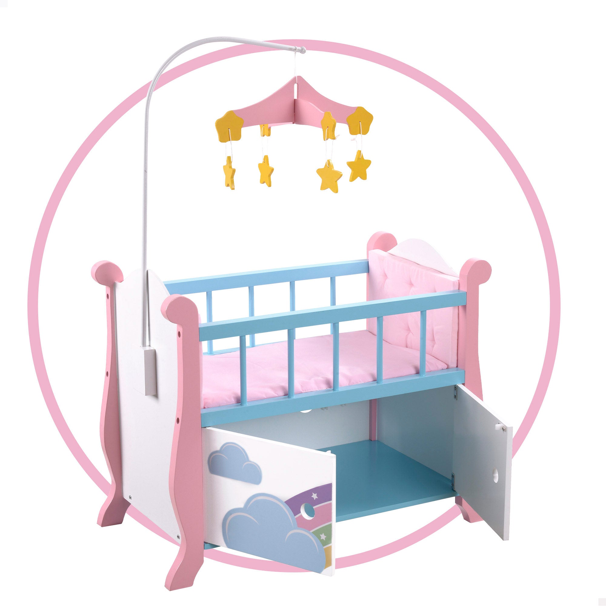 Berço de boneca de madeira Teamson