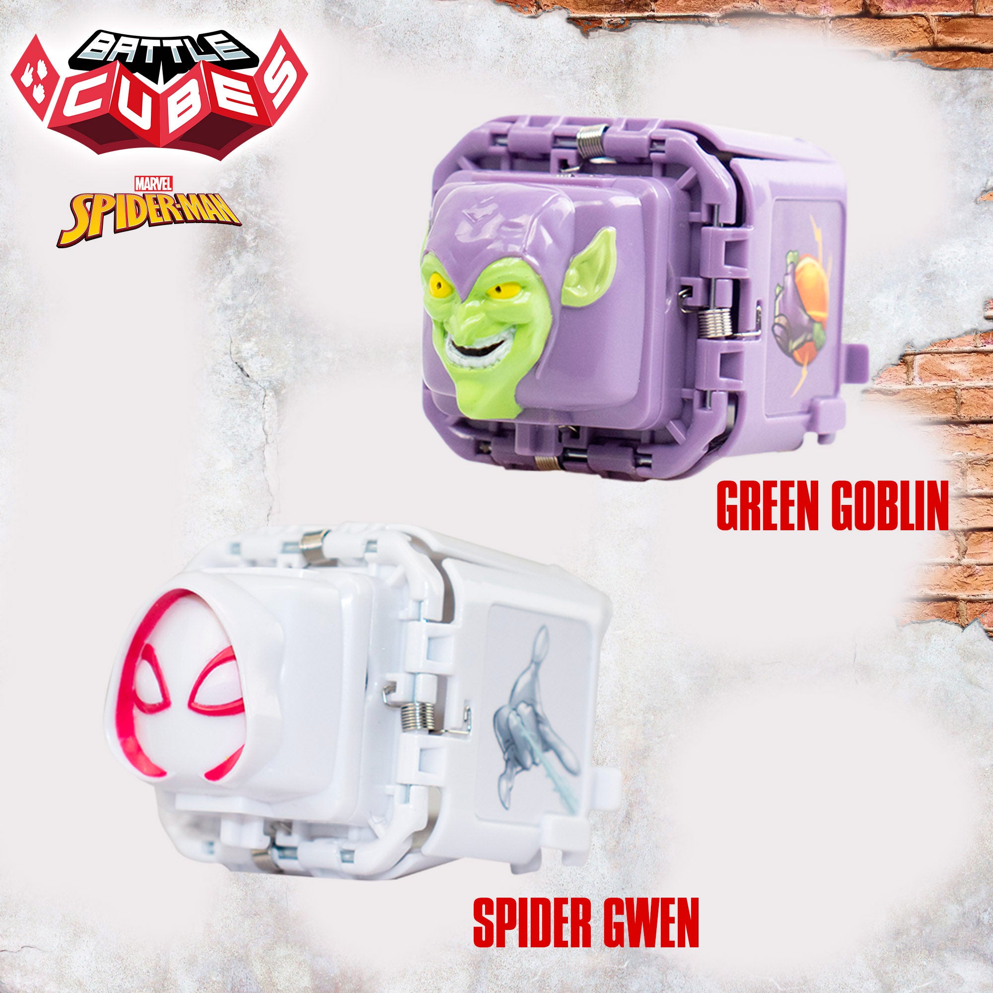 Conjunto Battle Cubes Marvel Homem-Aranha: Spider-Gwen + Duende Verde