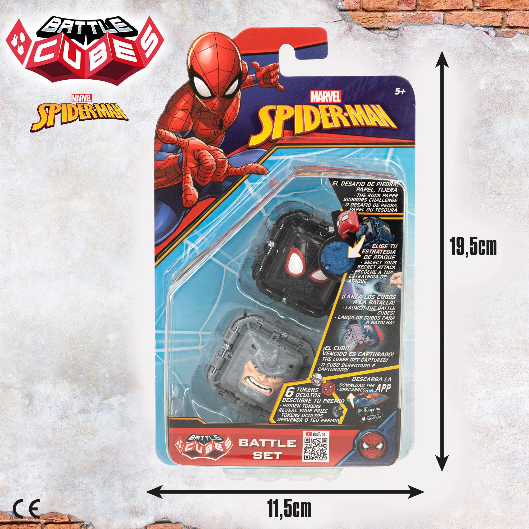 Conjunto Battle Cubes Marvel Spider-Man Miles Morales + Rhino