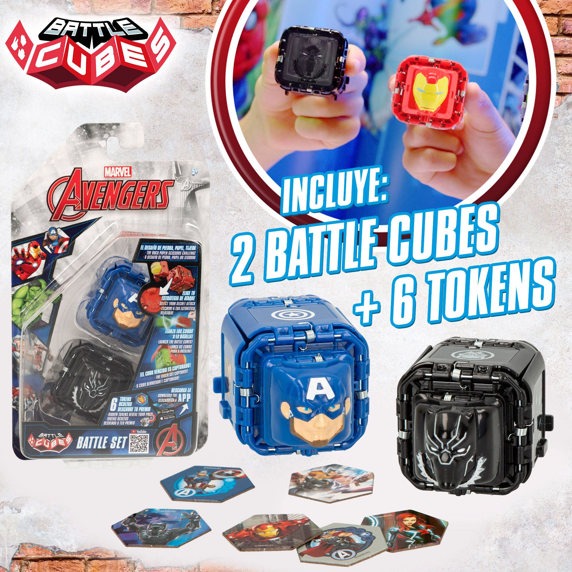 Conjunto de Cubos de Batalha dos Vingadores: Capitão América + Pantera Negra