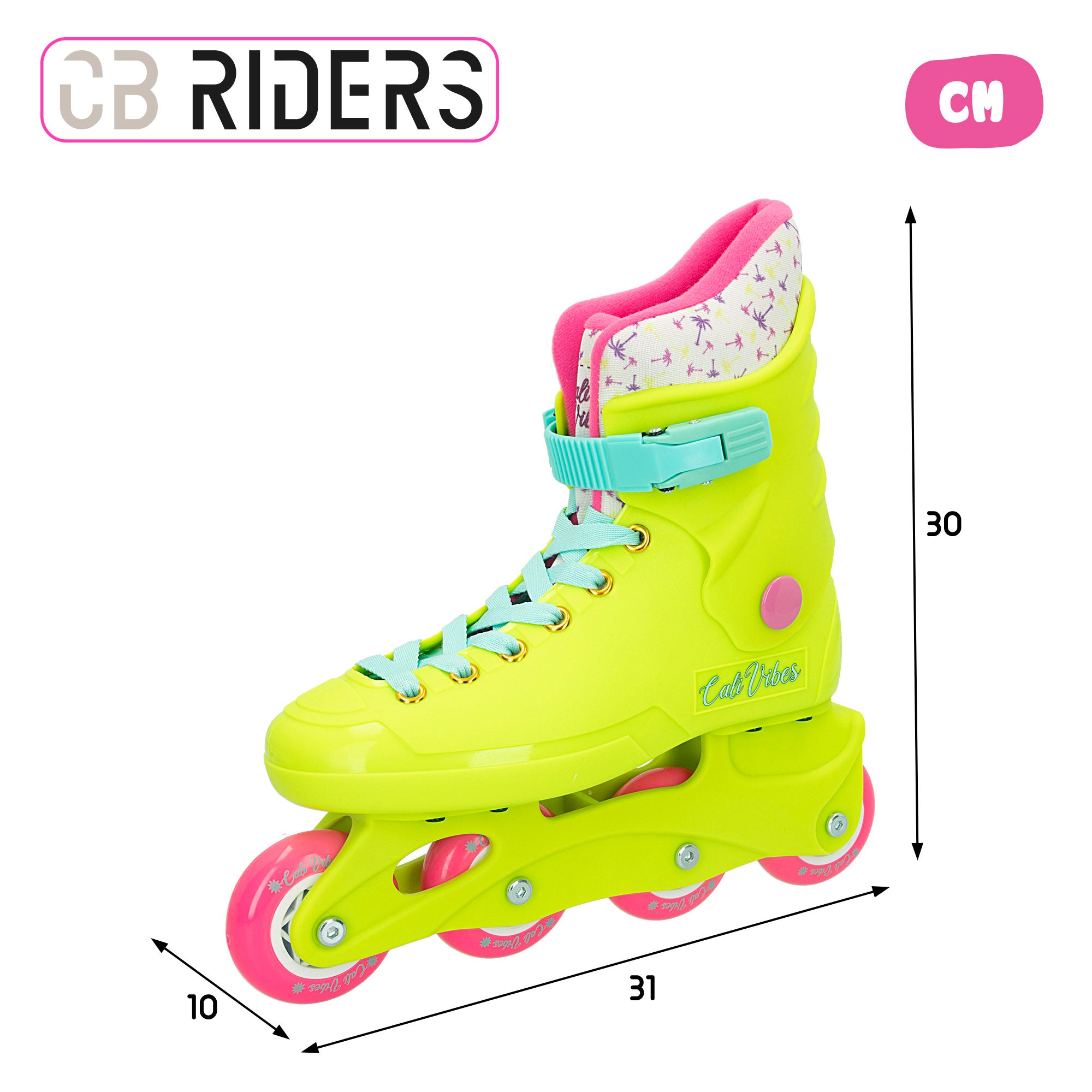 Patins em linha amarelo néon, tamanho 36-37, CB Riders