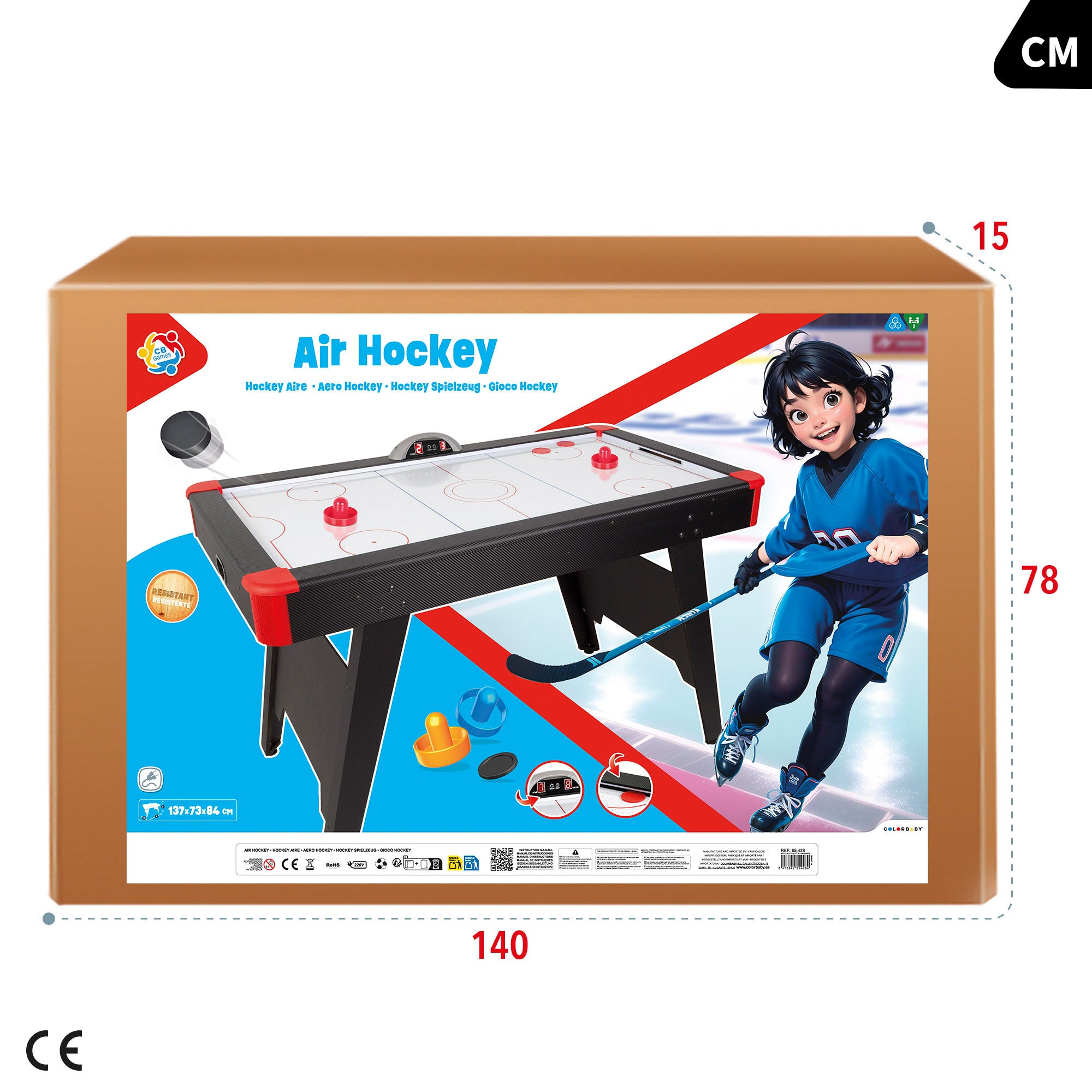 Mesa de Air Hockey Eletrónica 137x73x84 CB Games