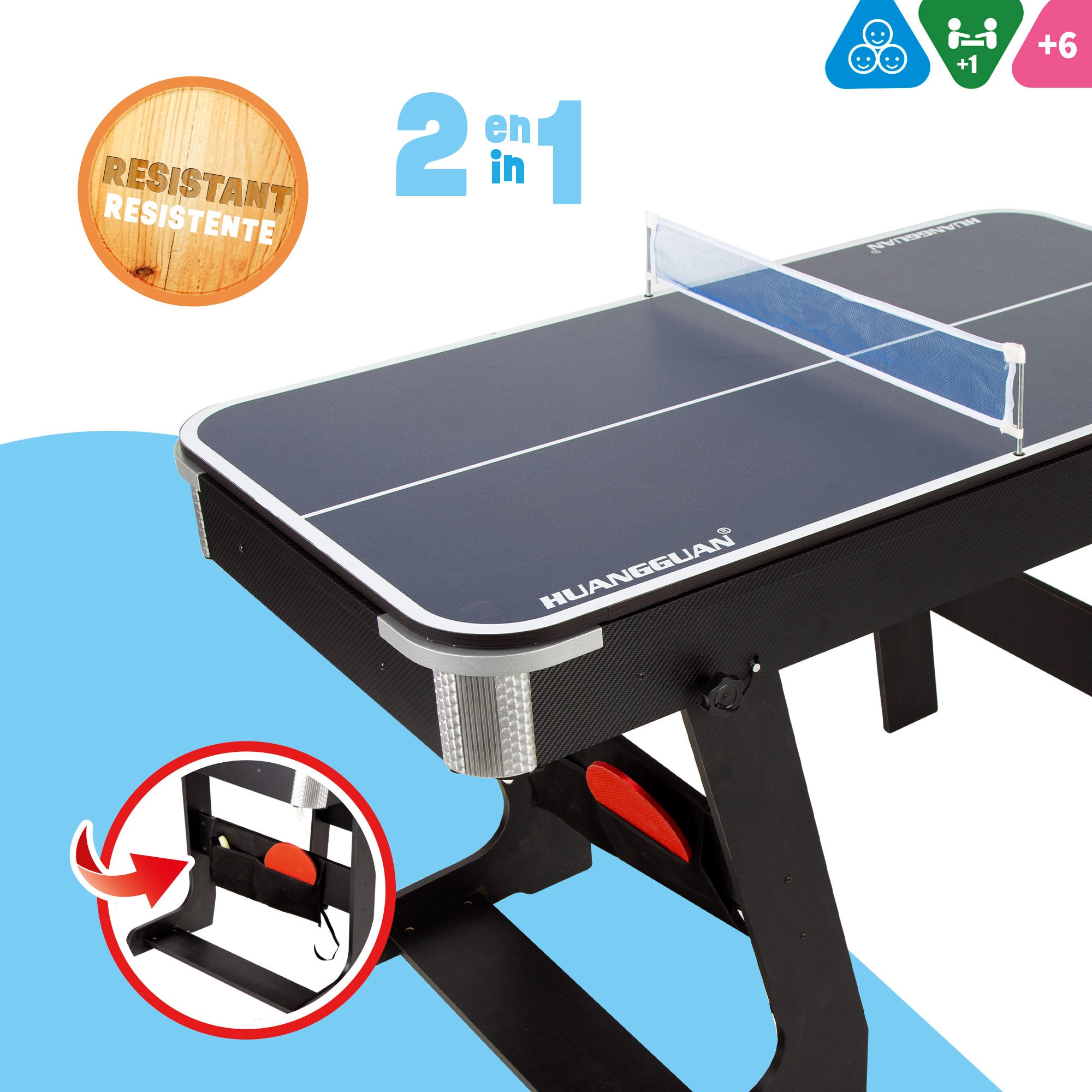 Mesa dobrável americana de bilhar e pingue-pongue, 120x61x73 cm, CB Games