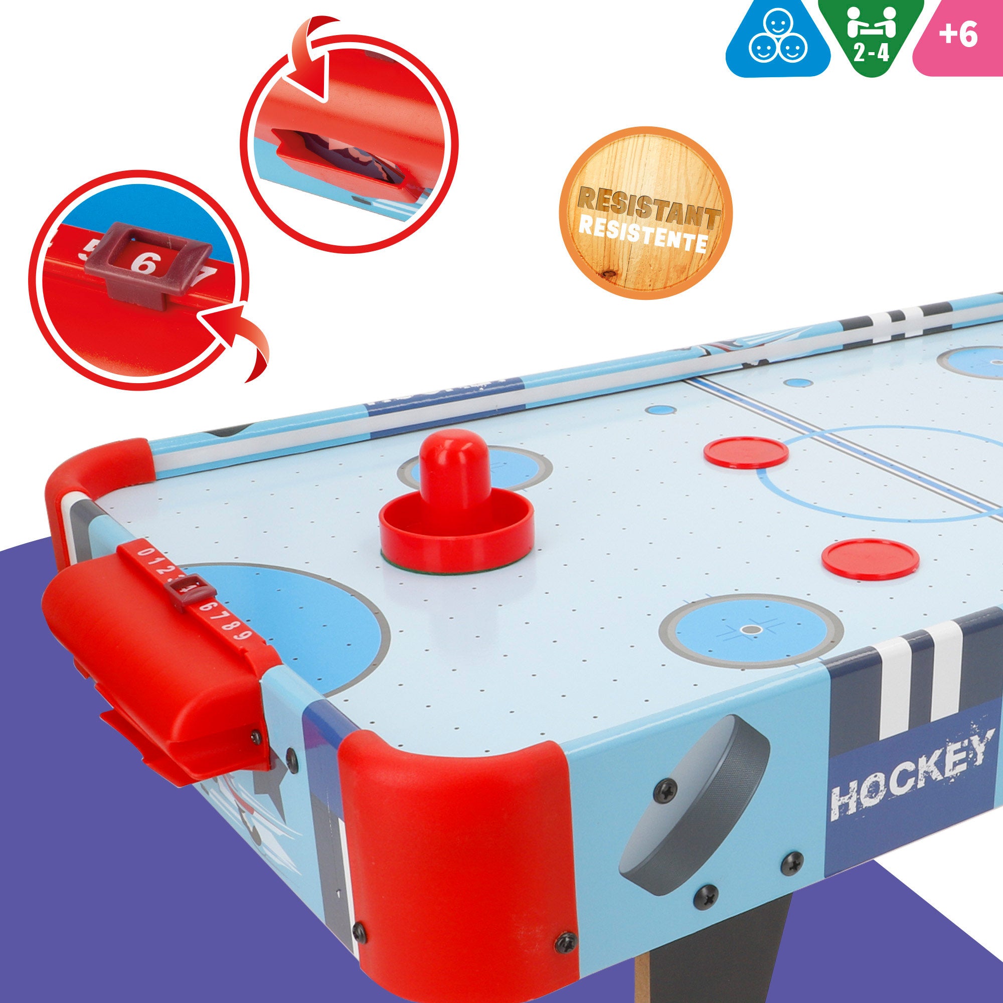 Mesa de Air Hockey em Madeira com Luzes 60x32x12 cm CB Games