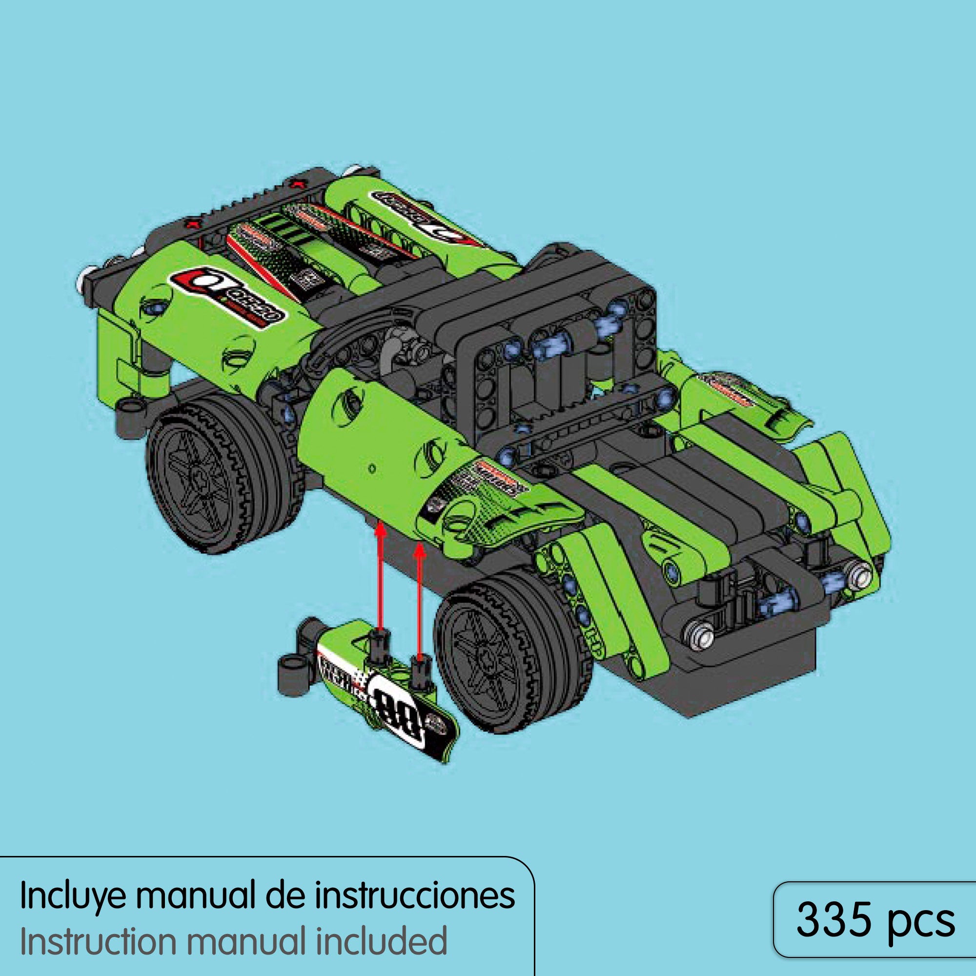 Conjunto de construção de carro de controlo remoto desportivo 2 em 1 iM.Master - 335 peças