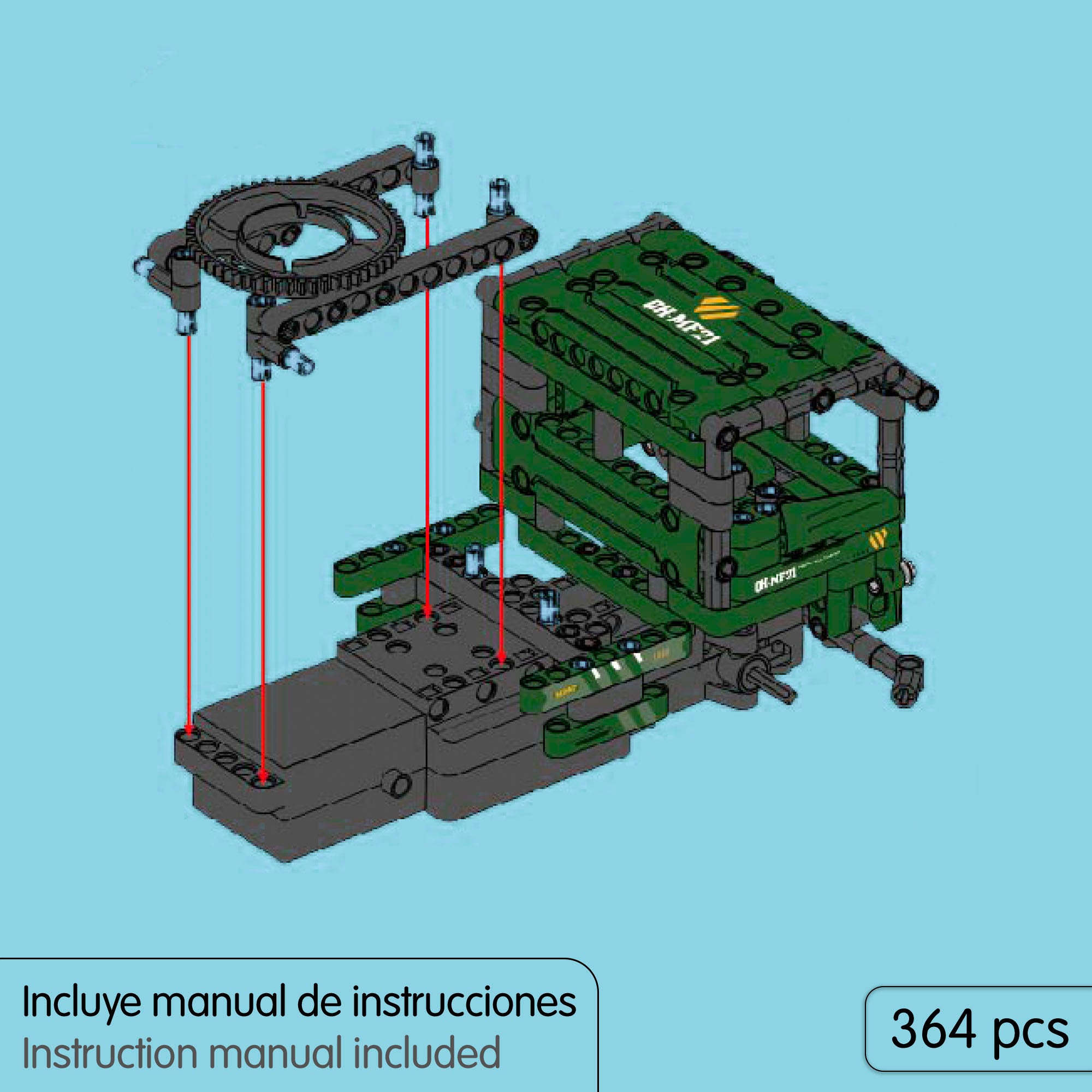 Conjunto de construção de carro militar telecomandado 2 em 1 iM.Master - 364 peças