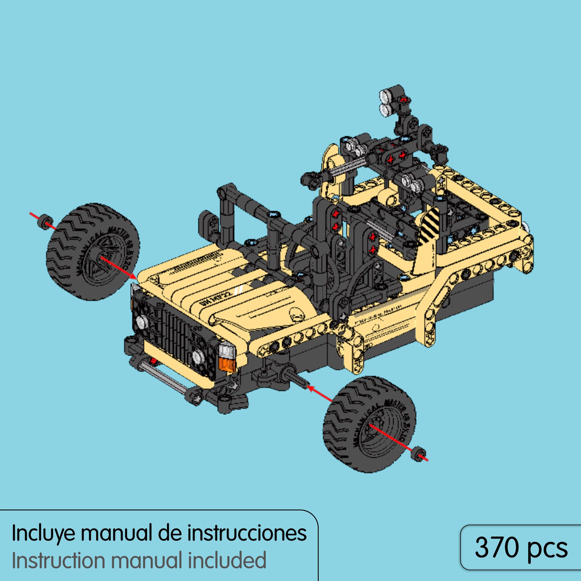Conjunto de construção de carro militar telecomandado 2 em 1 iM.Master - 370 peças