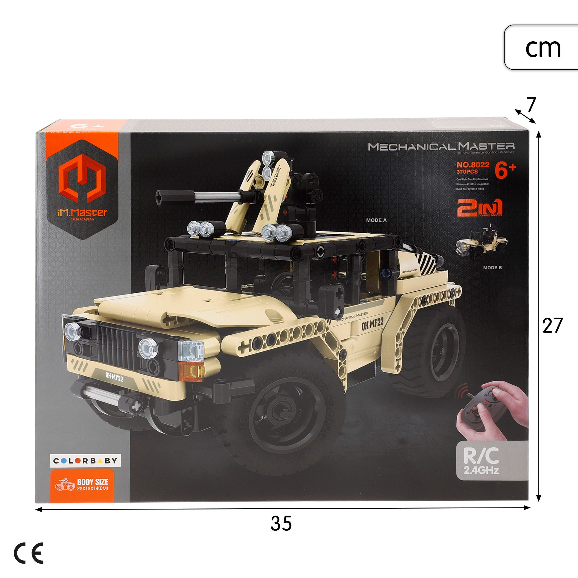 Conjunto de construção de carro militar telecomandado 2 em 1 iM.Master - 370 peças
