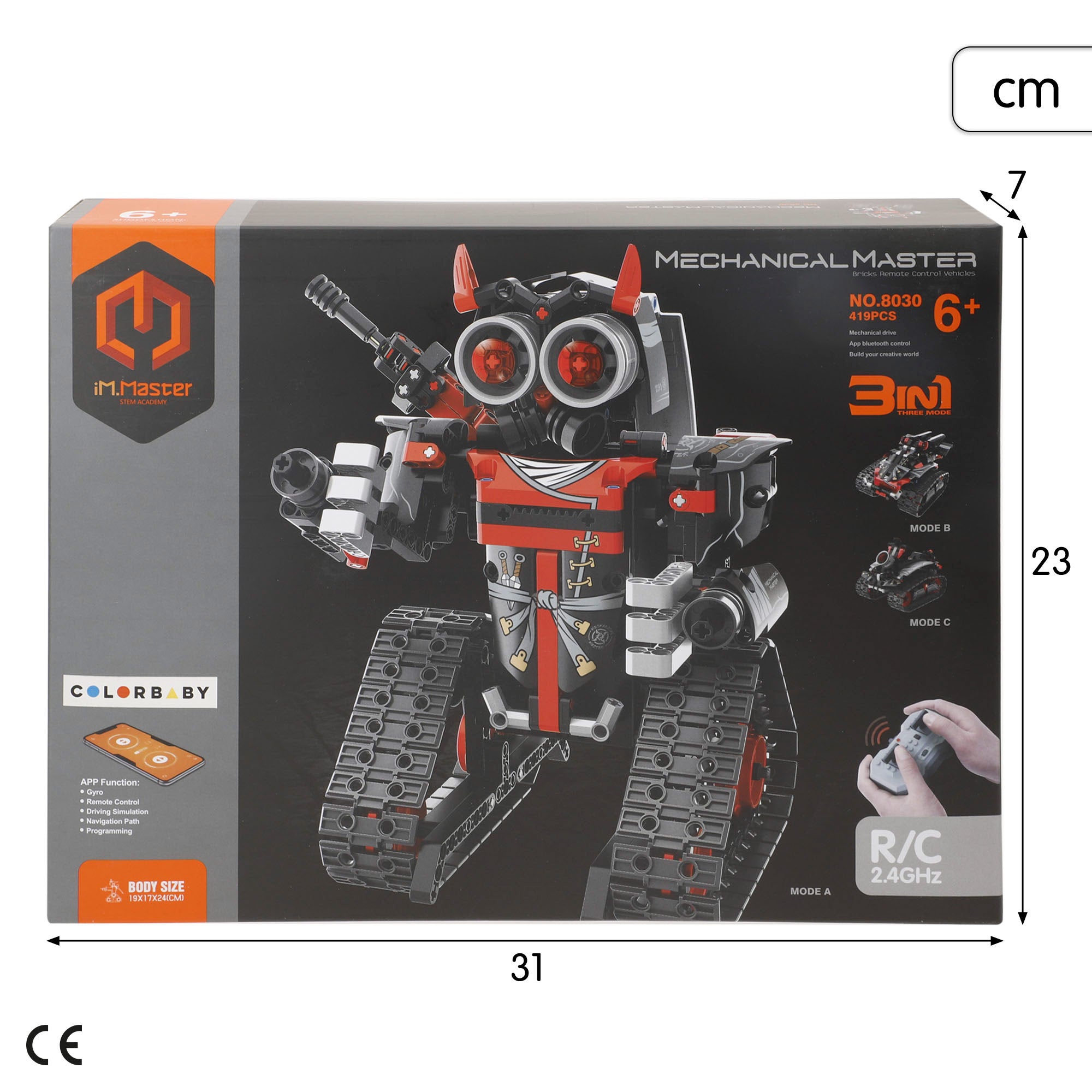Conjunto de construção de robô com controlo remoto iM.Master 3 em 1 - 419 peças